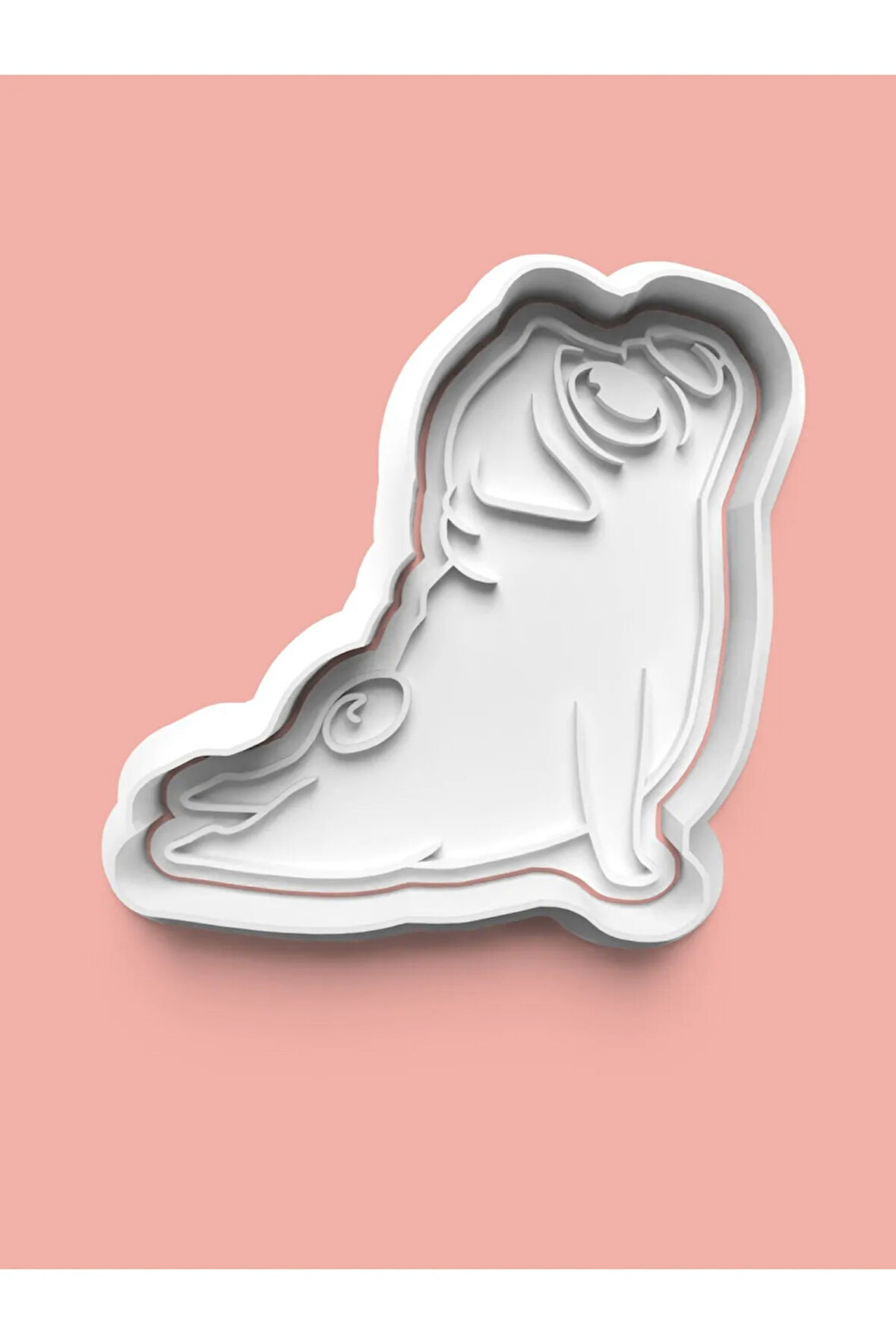 Yoga Yapan Pug Köpeği Figürü Kurabiye Kalıbı Ve Şeker Hamuru Kalıbı