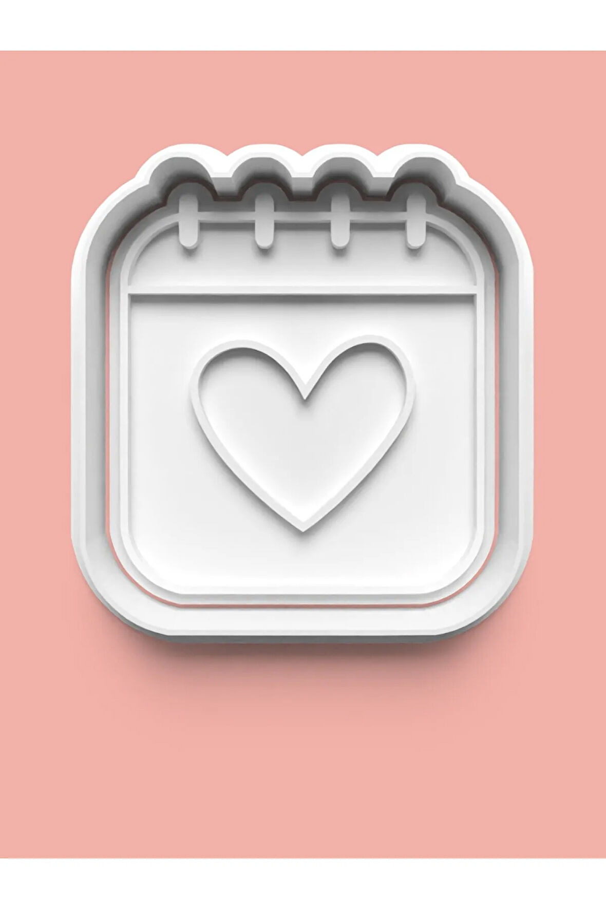 Kalp Figürlü Takvim Kurabiye Kalıbı Ve Şeker Hamuru Kalıbı