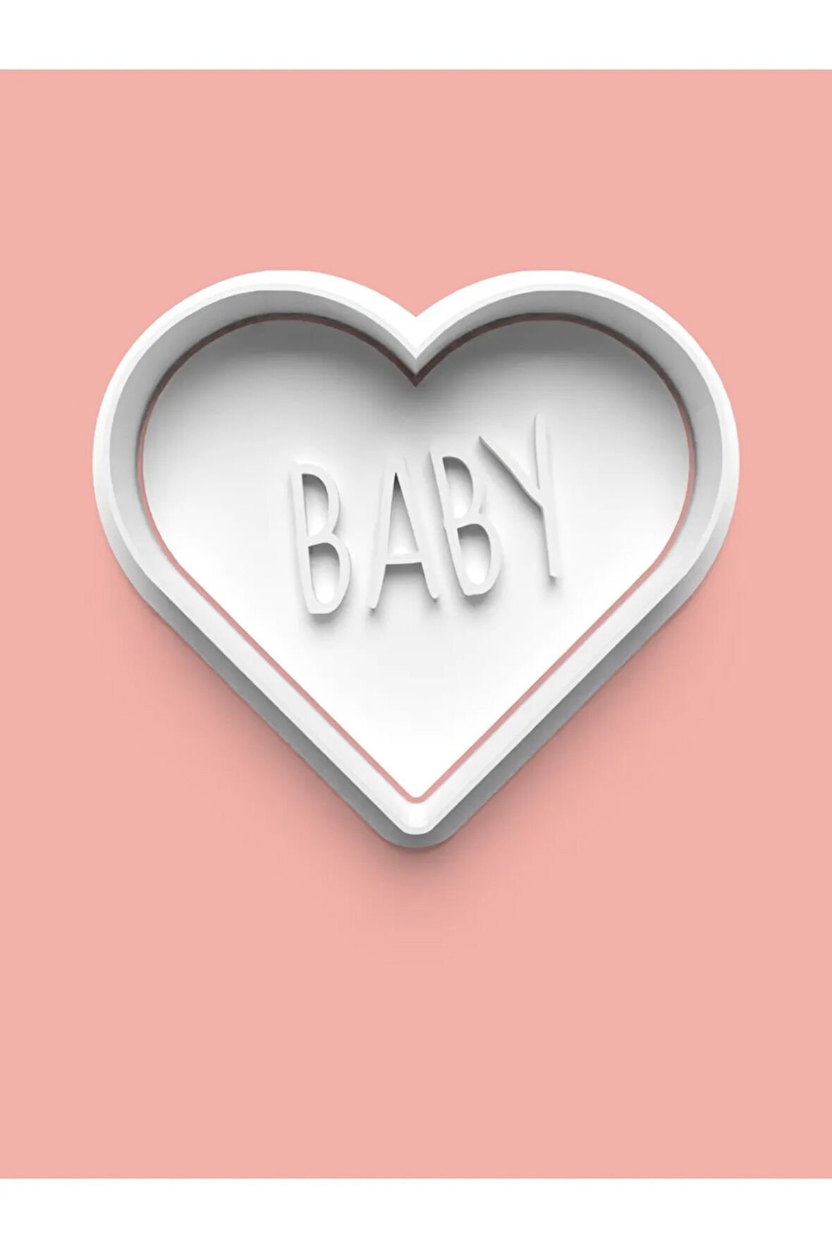 Baby Yazılı Kalp Kurabiye Kalıbı Ve Şeker Hamuru Kalıbı