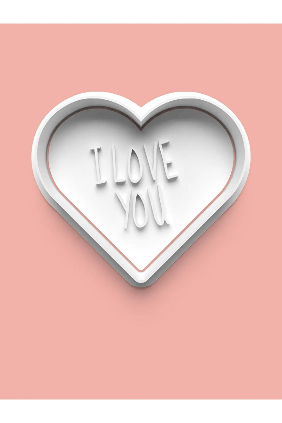 I Love You Yazılı Kalp Kurabiye Kalıbı Ve Şeker Hamuru Kalıbı