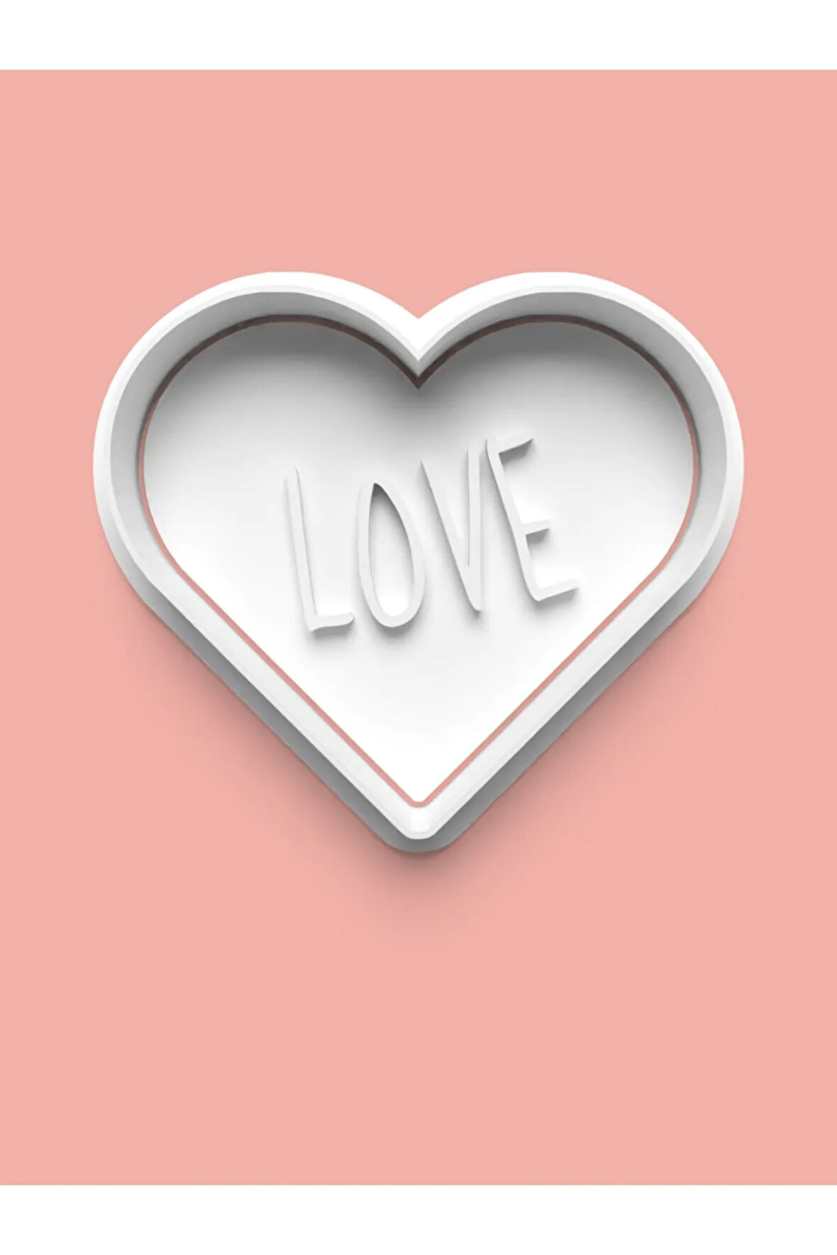 Love Yazılı Kalp Kurabiye Kalıbı Ve Şeker Hamuru Kalıbı
