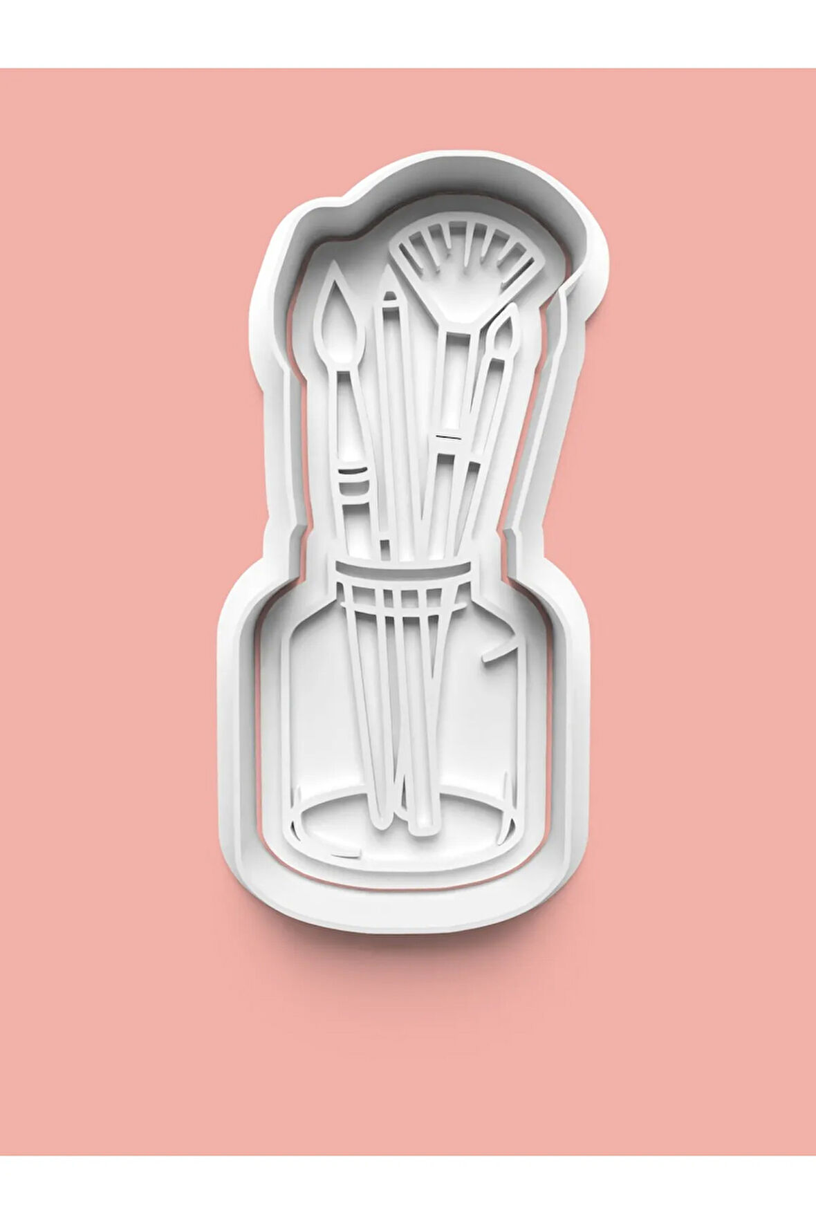 Resim Fırçalığı Kurabiye Kalıbı Ve Şeker Hamuru Kalıbı