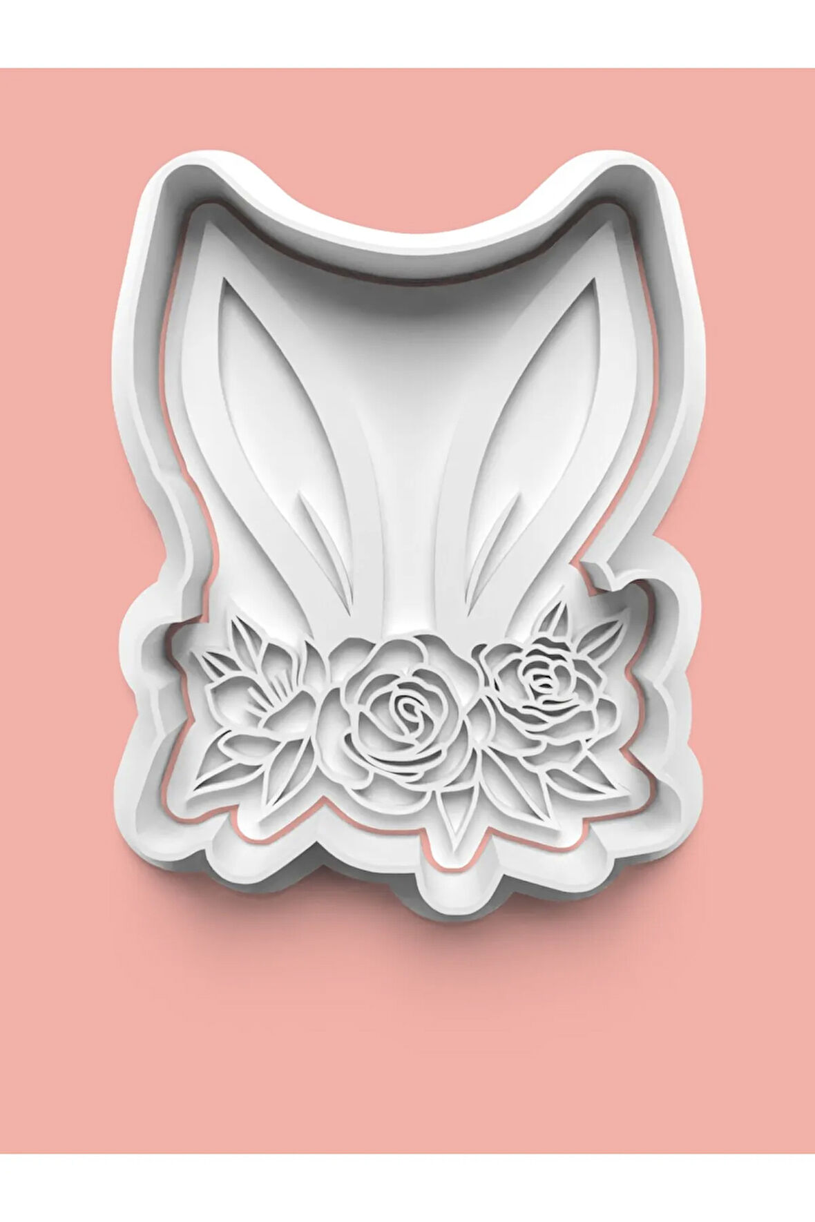 Çiçek Temalı Tavşan Kulakları Kurabiye Kalıbı Ve Şeker Hamuru Kalıbı