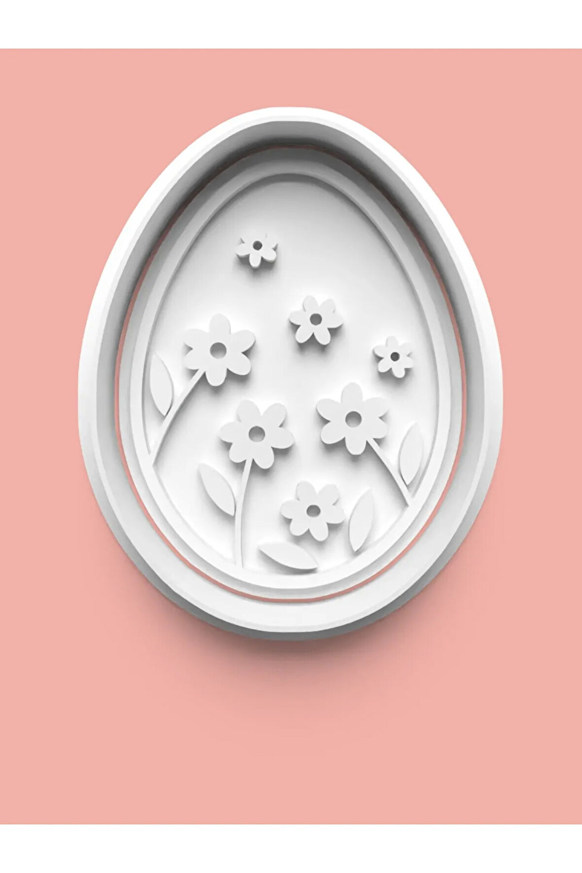 Çiçek Figürlü Yumurta Kurabiye Kalıbı Ve Şeker Hamuru Kalıbı