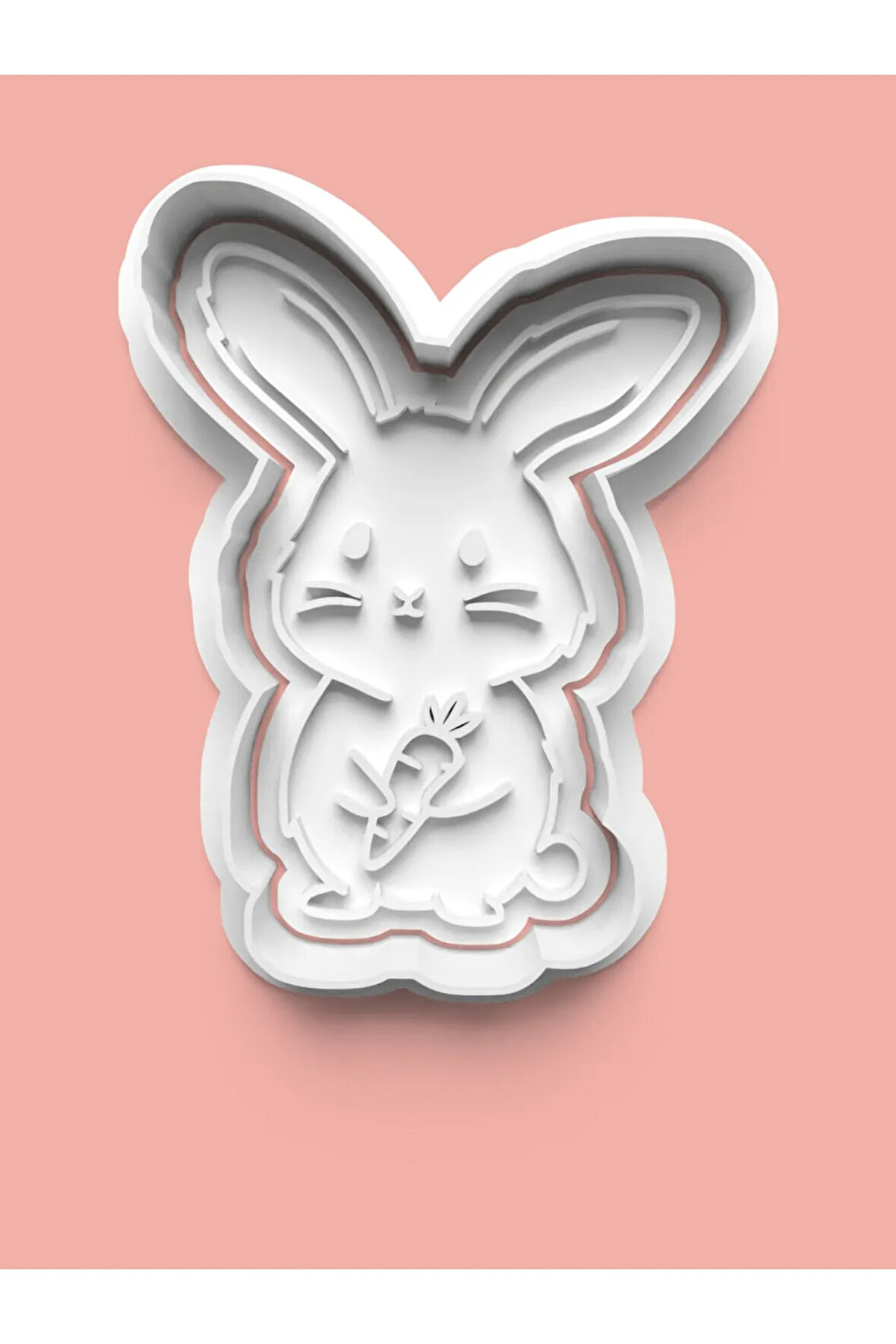 Sevimli Havuç Yiyen Tavşan Kurabiye Kalıbı Ve Şeker Hamuru Kalıbı