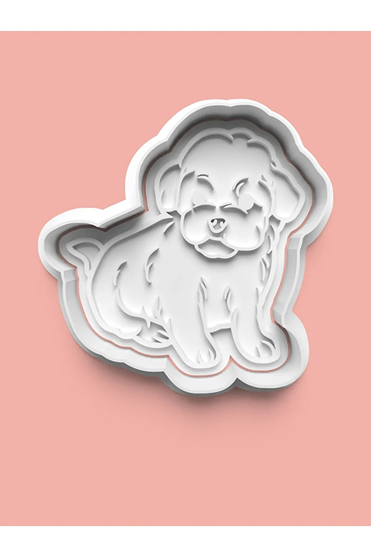 Bichon Frise Köpek Figürü Kurabiye Kalıbı Ve Şeker Hamuru Kalıbı
