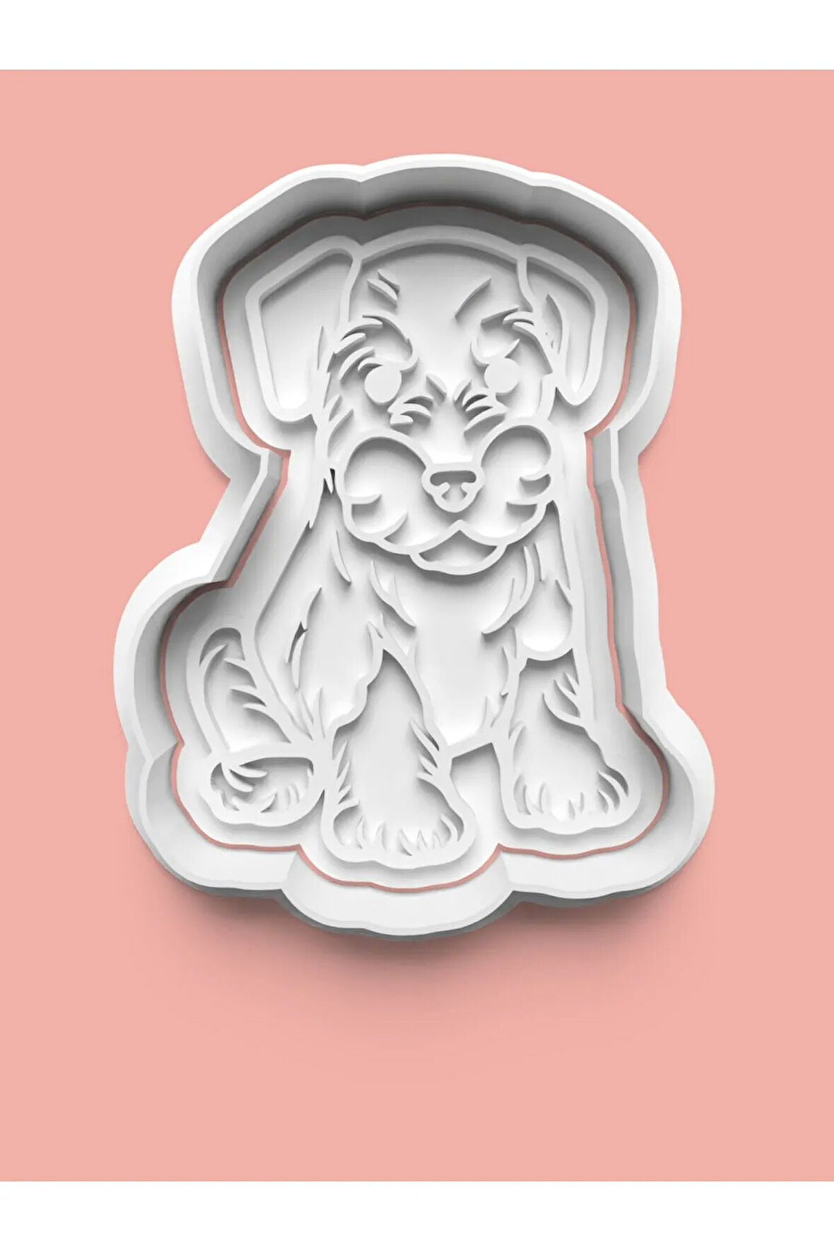 Schnauzer Miniature Köpek Figürü Kurabiye Kalıbı Ve Şeker Hamuru Kalıbı