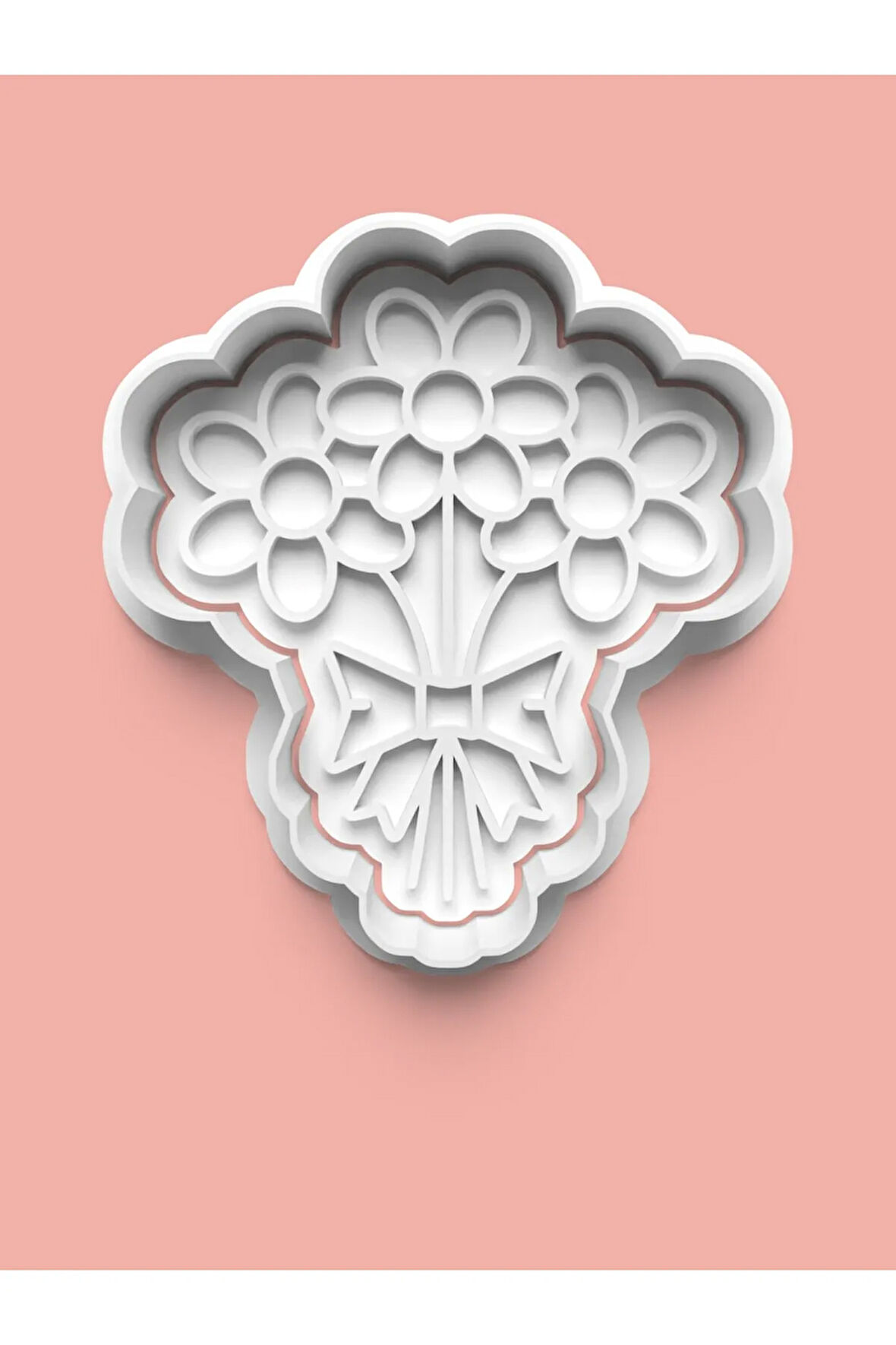 Buket Çiçek Kurabiye Kalıbı Ve Şeker Hamuru Kalıbı