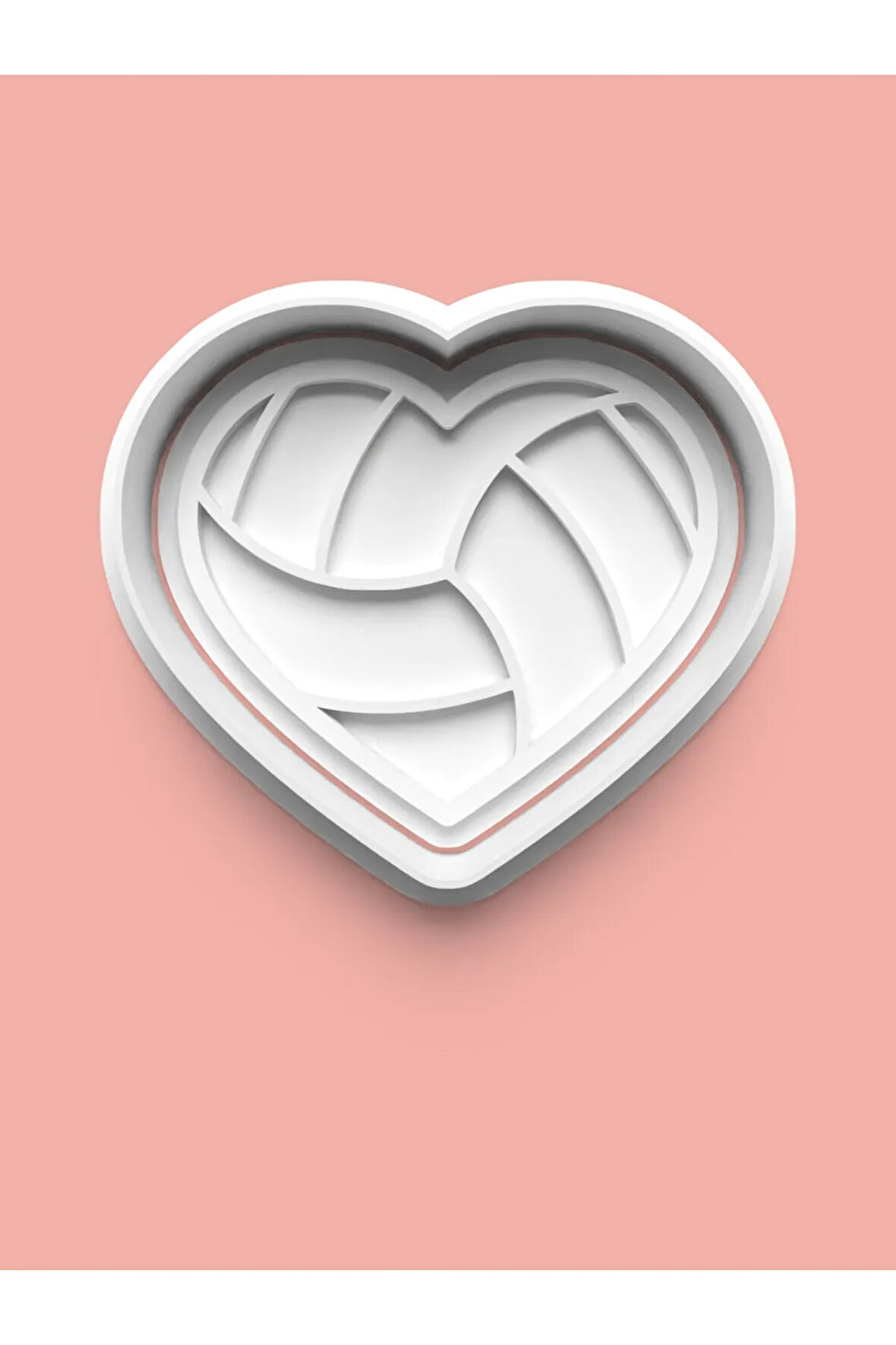 Voleybol Aşkı Kalpli Voleybol Topu Kurabiye Kalıbı Ve Şeker Hamuru Kalıbı