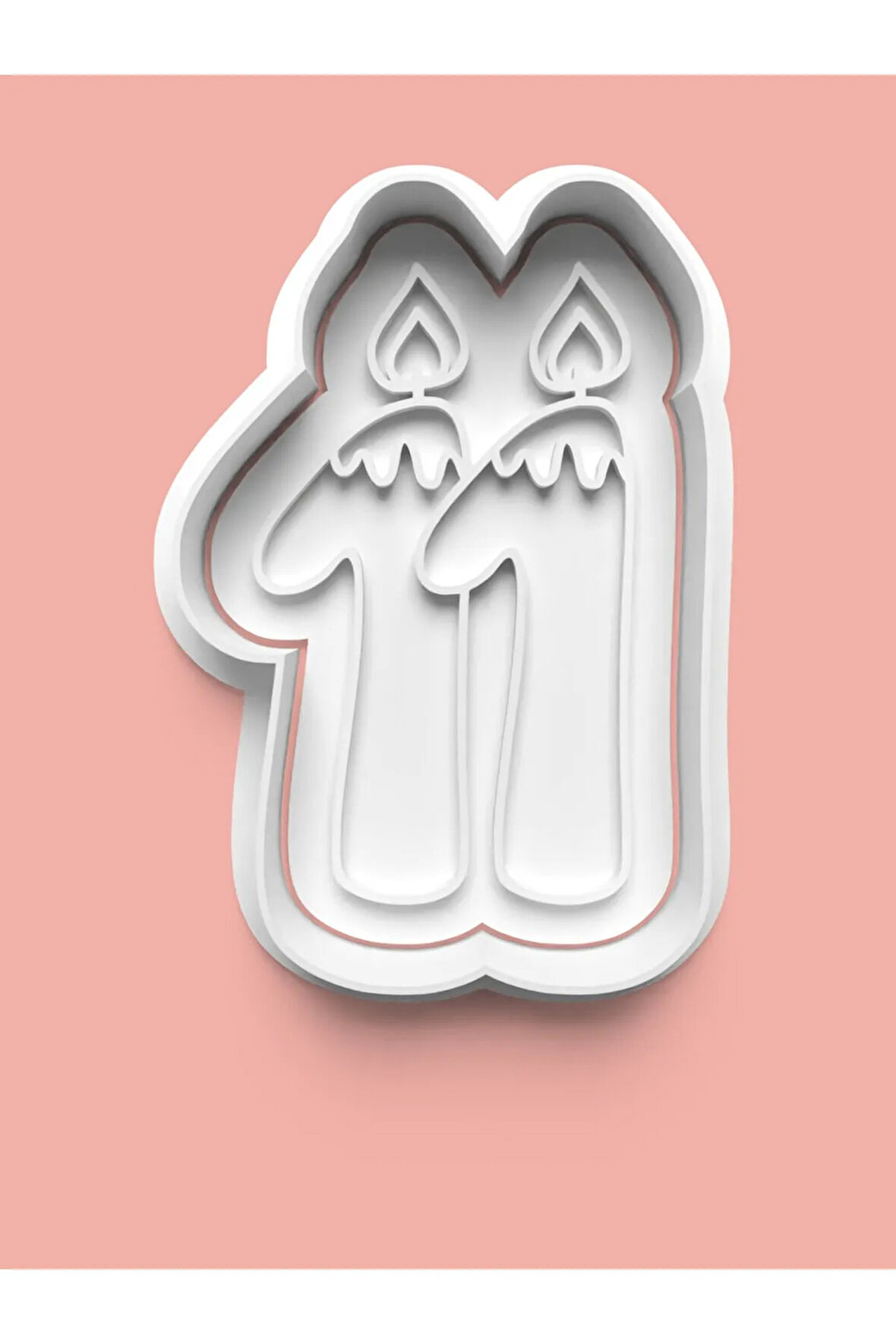 Mum Figürlü On Bir Rakamı Kurabiye Kalıbı Ve Şeker Hamuru Kalıbı - 11 Numara