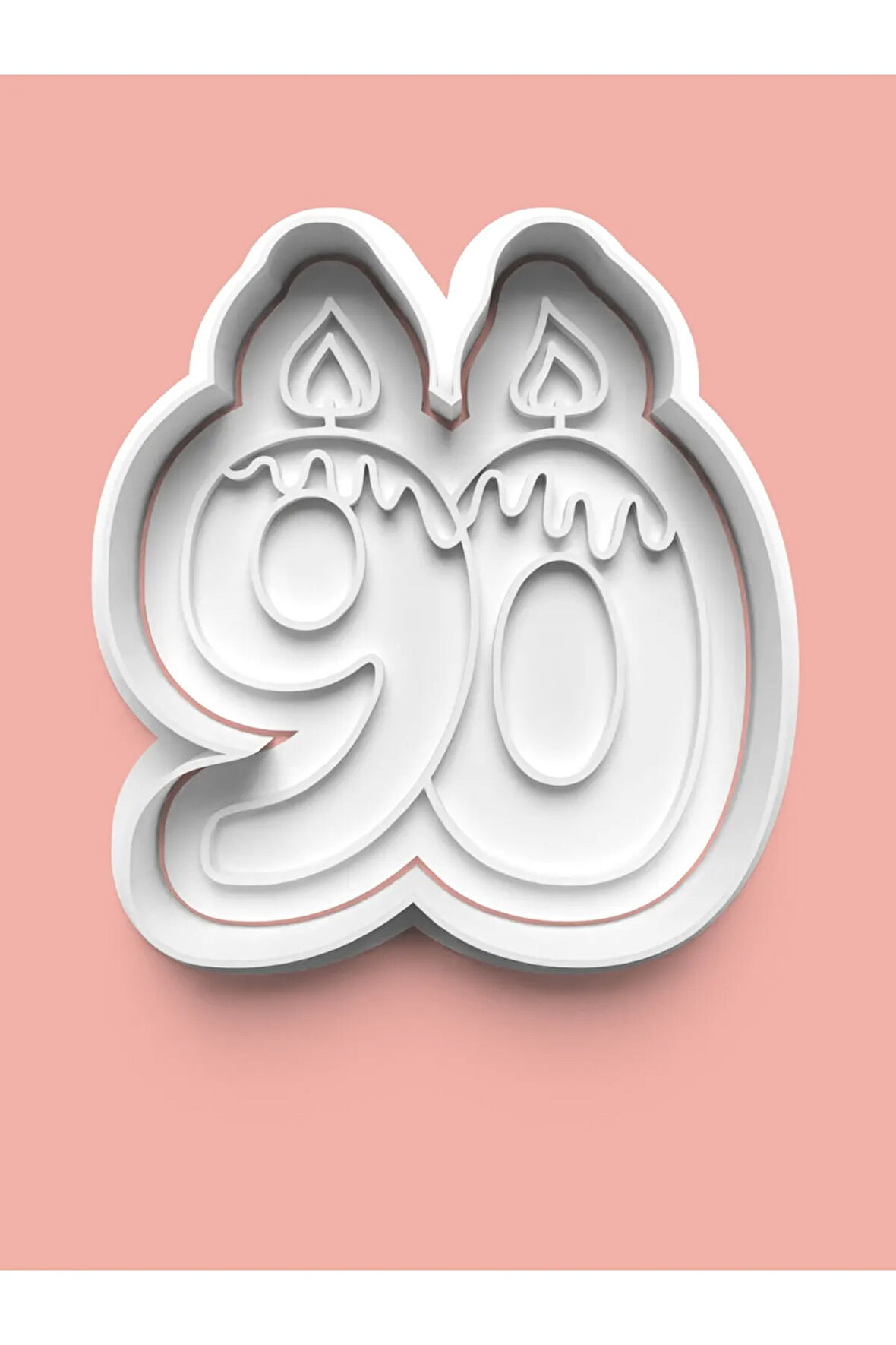 Mum Figürlü Doksan Rakamı Kurabiye Kalıbı Ve Şeker Hamuru Kalıbı - 90 Numara