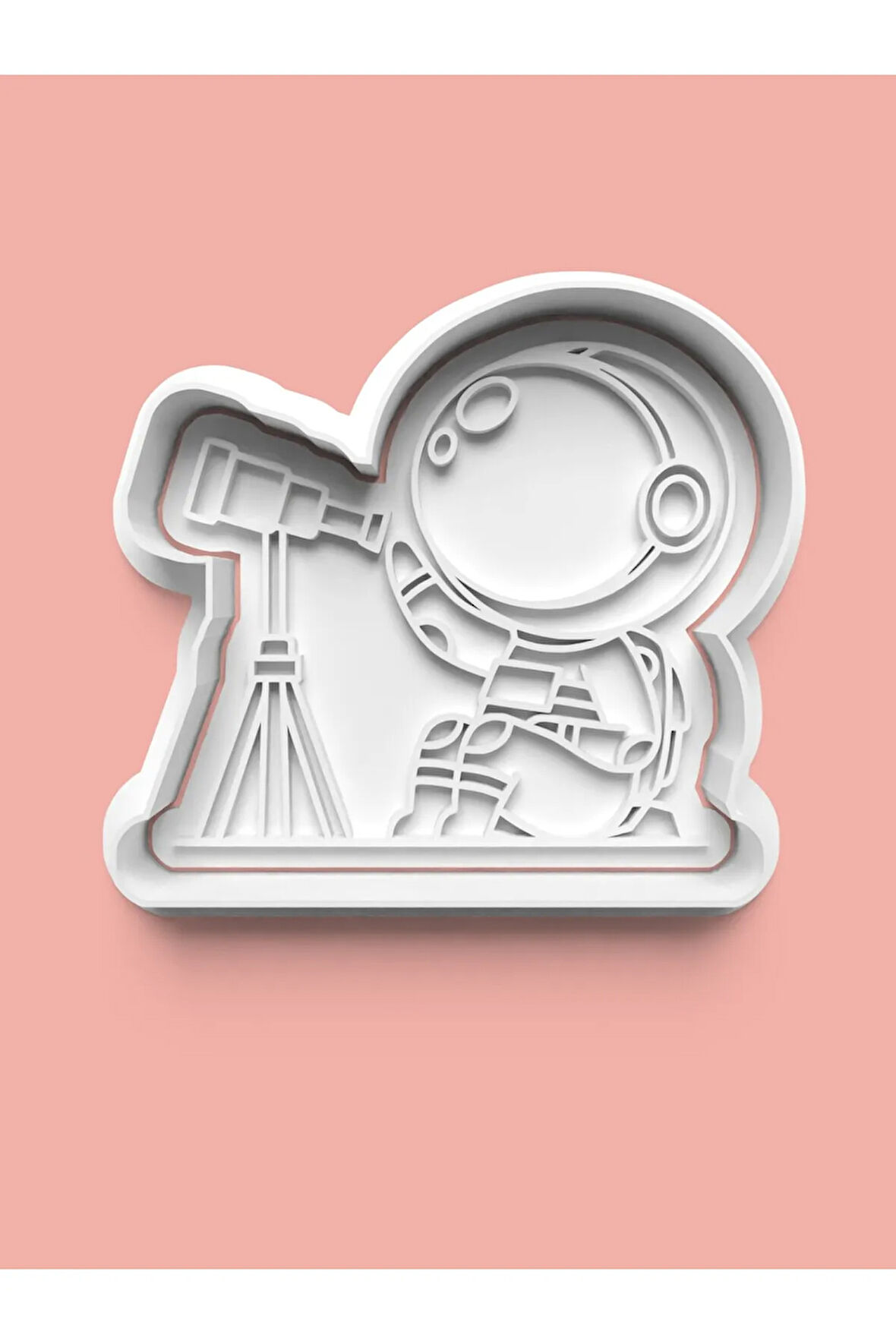 Gözlem Yapan Astronot Kurabiye Kalıbı Ve Şeker Hamuru Kalıbı 0441-4