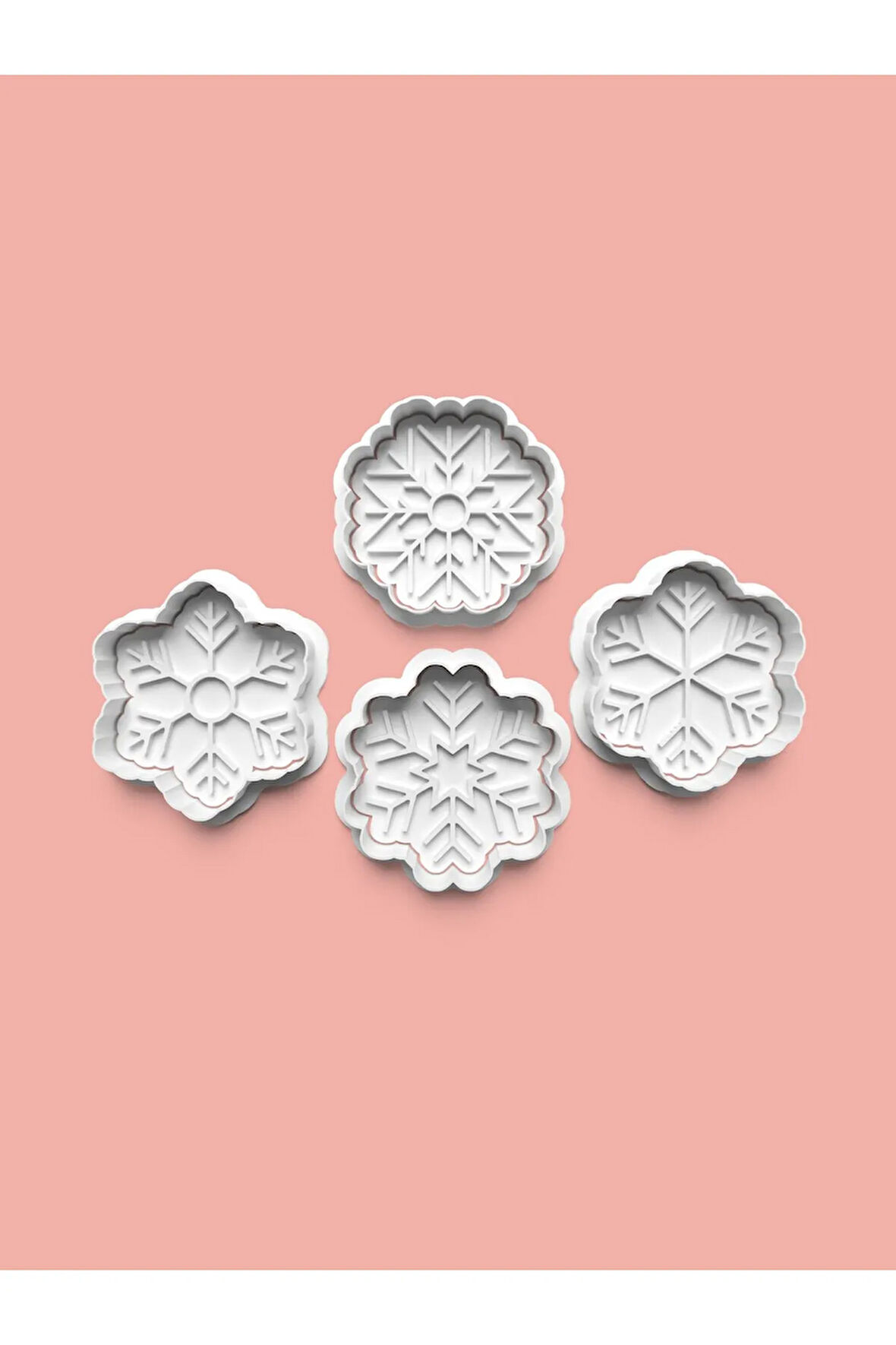 Kar Taneleri Kurabiye Kalıbı Ve Şeker Hamuru Kalıbı 4'lü set