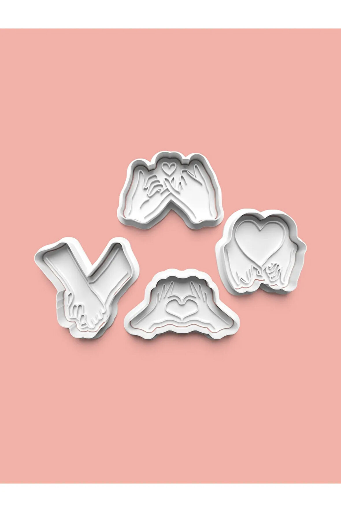 Sevgililer Günü Elleri Kurabiye Kalıbı Ve Şeker Hamuru Kalıbı 4'lü set