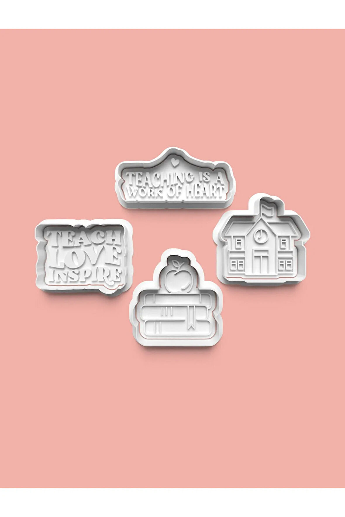 Öğretmenler Günü Kurabiye Kalıbı Ve Şeker Hamuru Kalıbı 4'lü Set