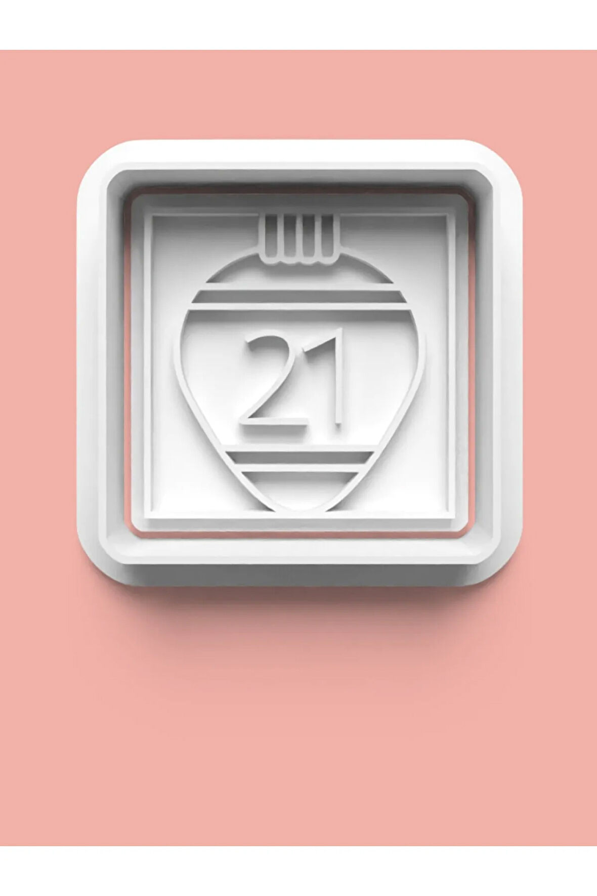 Kareli 21 Numara Figürü Kurabiye Kalıbı Ve Şeker Hamuru Kalıbı - Yirmi Bir Rakamı