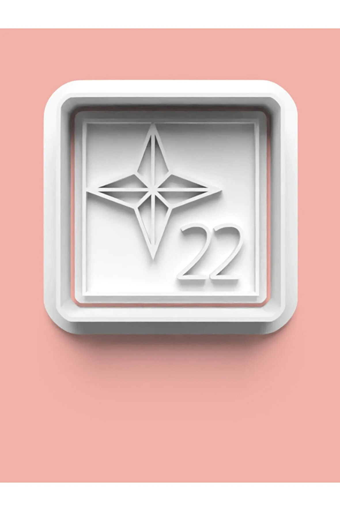 Kareli 22 Numara Figürü Kurabiye Kalıbı Ve Şeker Hamuru Kalıbı - Yirmi İki Rakamı