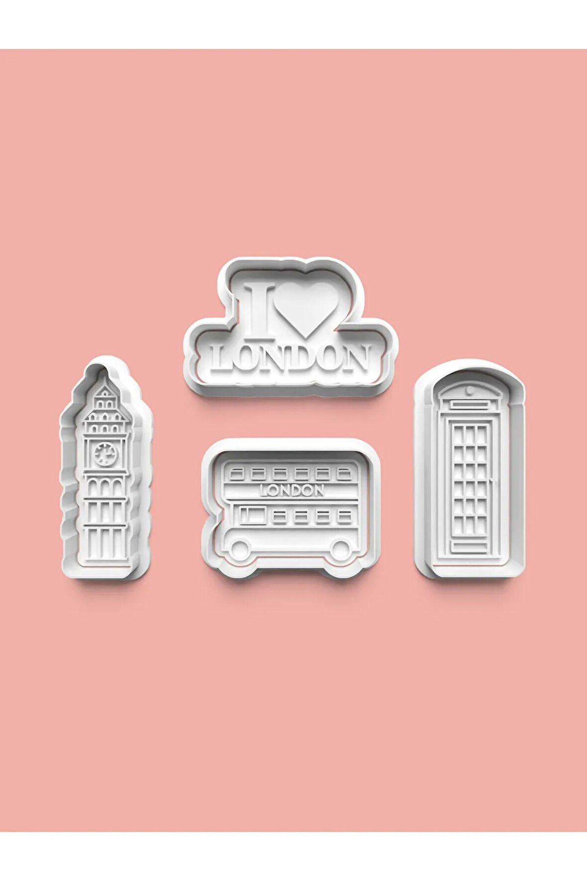 Londra Kurabiye Kalıbı Ve Şeker Hamuru Kalıbı 4'lü set