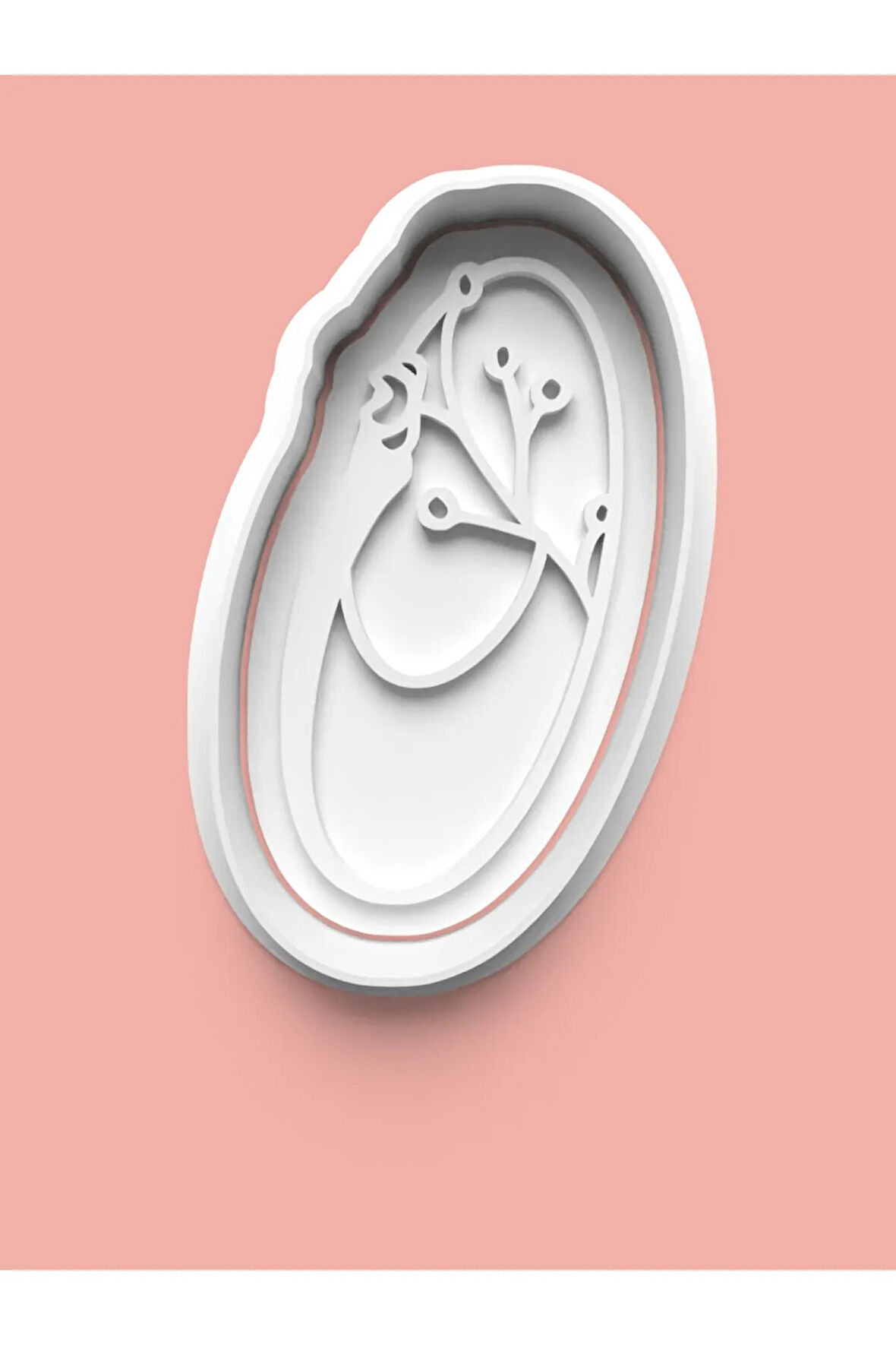 Çiçek Desenli O Harfi Kurabiye Kalıbı Ve Şeker Hamuru Kalıbı