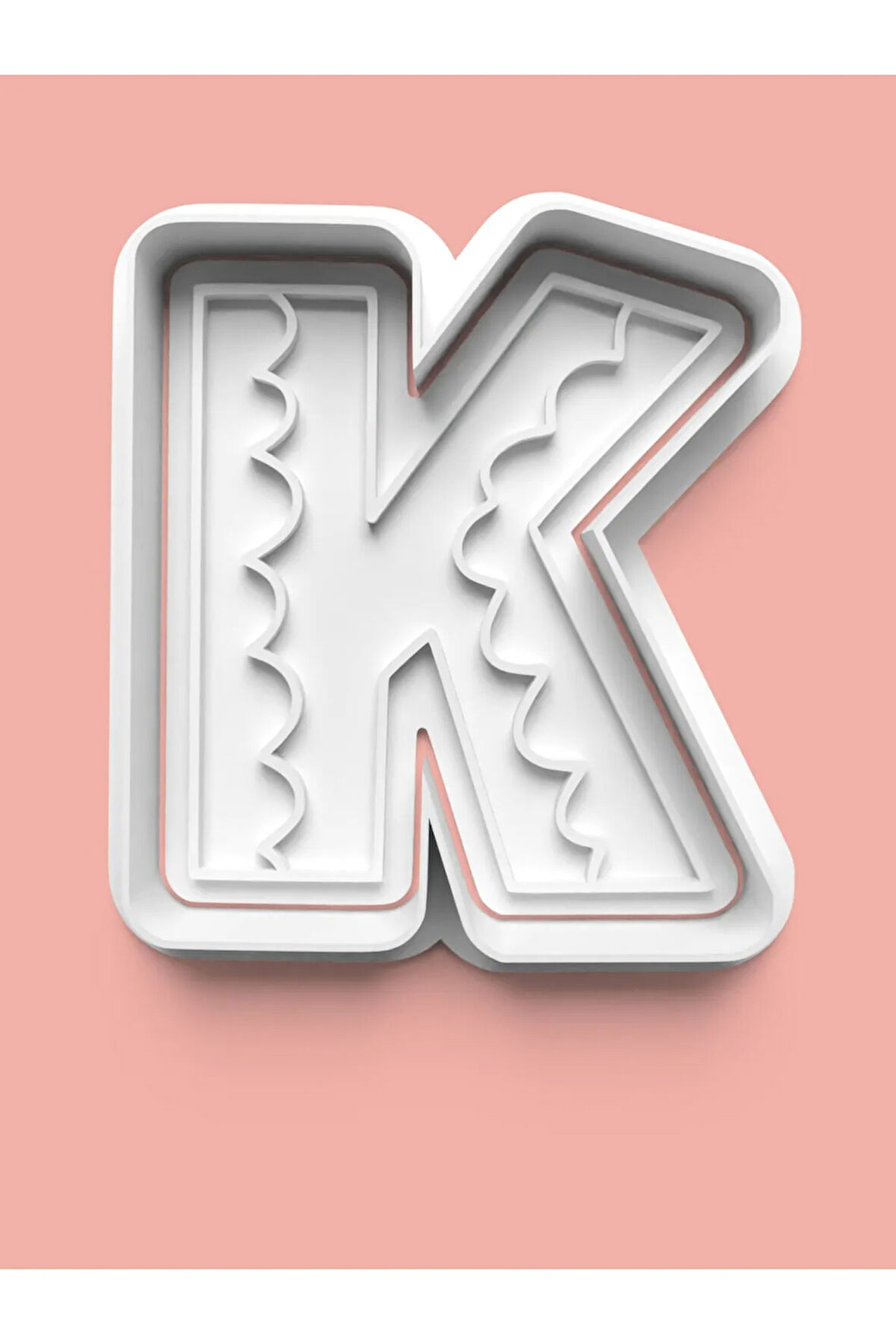 Desenli K Harfi Kurabiye Kalıbı Ve Şeker Hamuru Kalıbı