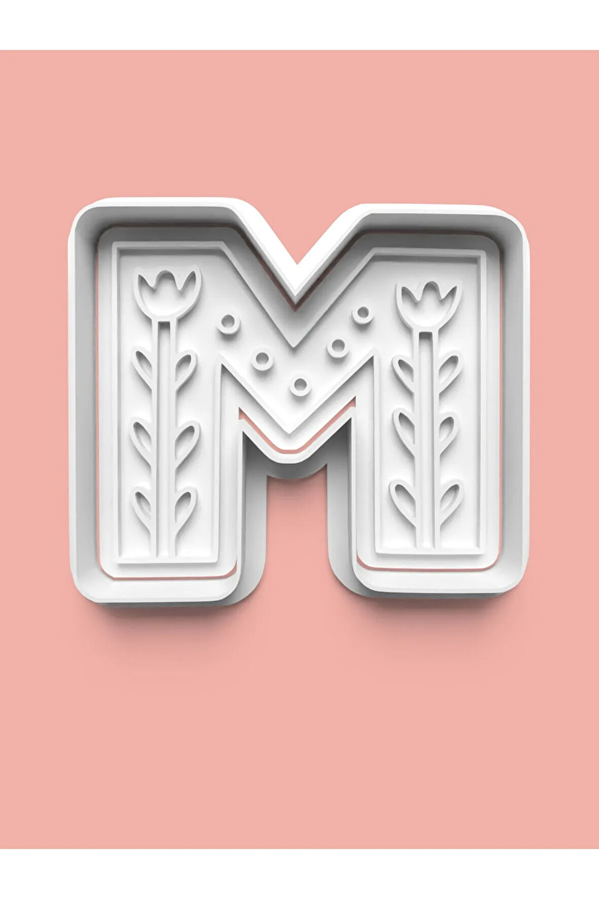 Desenli M Harfi Kurabiye Kalıbı Ve Şeker Hamuru Kalıbı