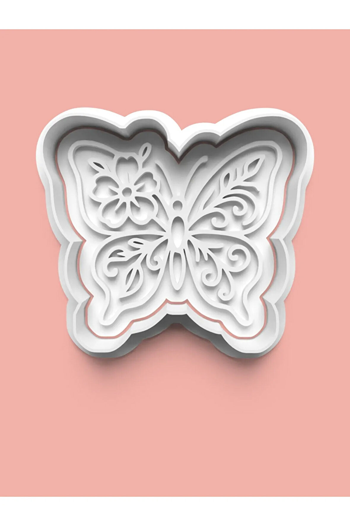 Desenli Kelebek Kurabiye Kalıbı Ve Şeker Hamuru Kalıbı 0919-1