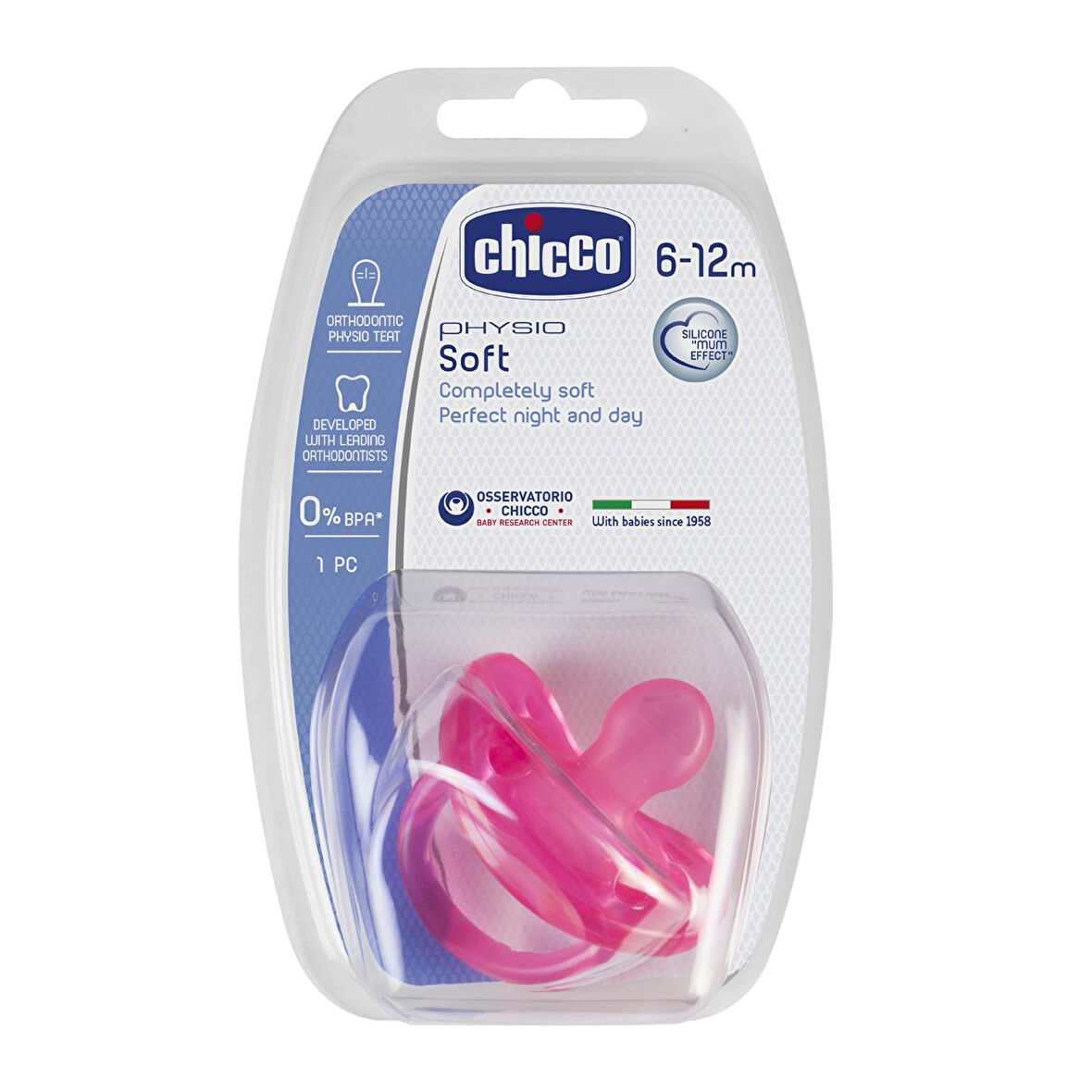 Chicco Physio Silikon Emzik 12 Ay Pembe
