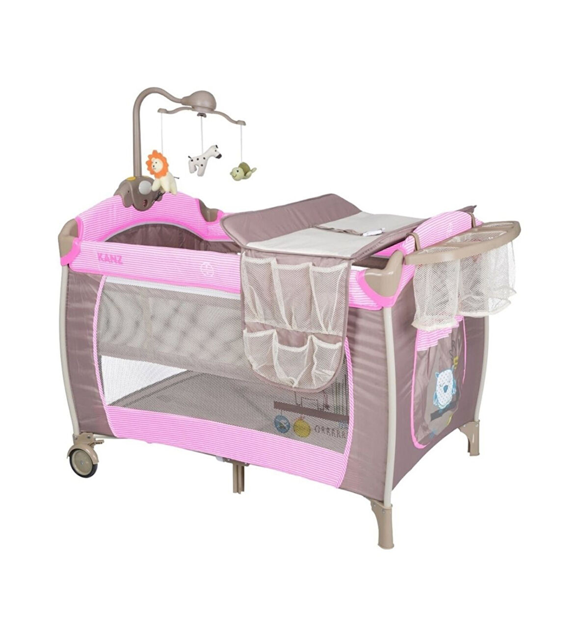 Kanz Hamburg 70X110Cm Dönenceli Oyun Parkı Seyahat Yatağı - Pembe