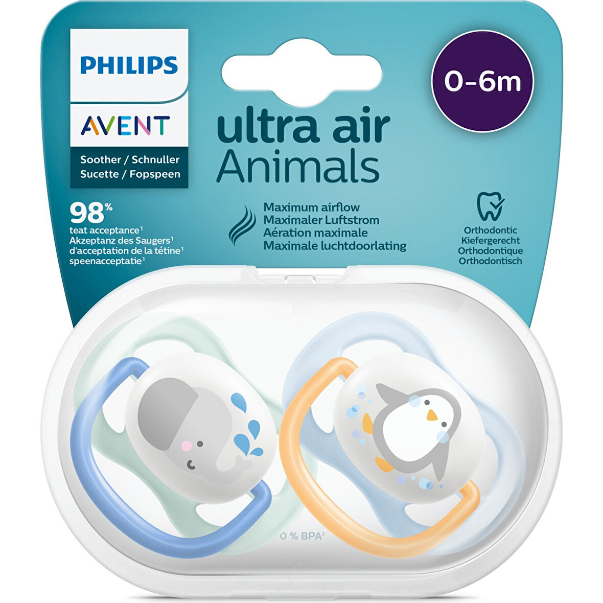 Avent Air Animals 2Li Emzik 0-6 Ay - Erkek