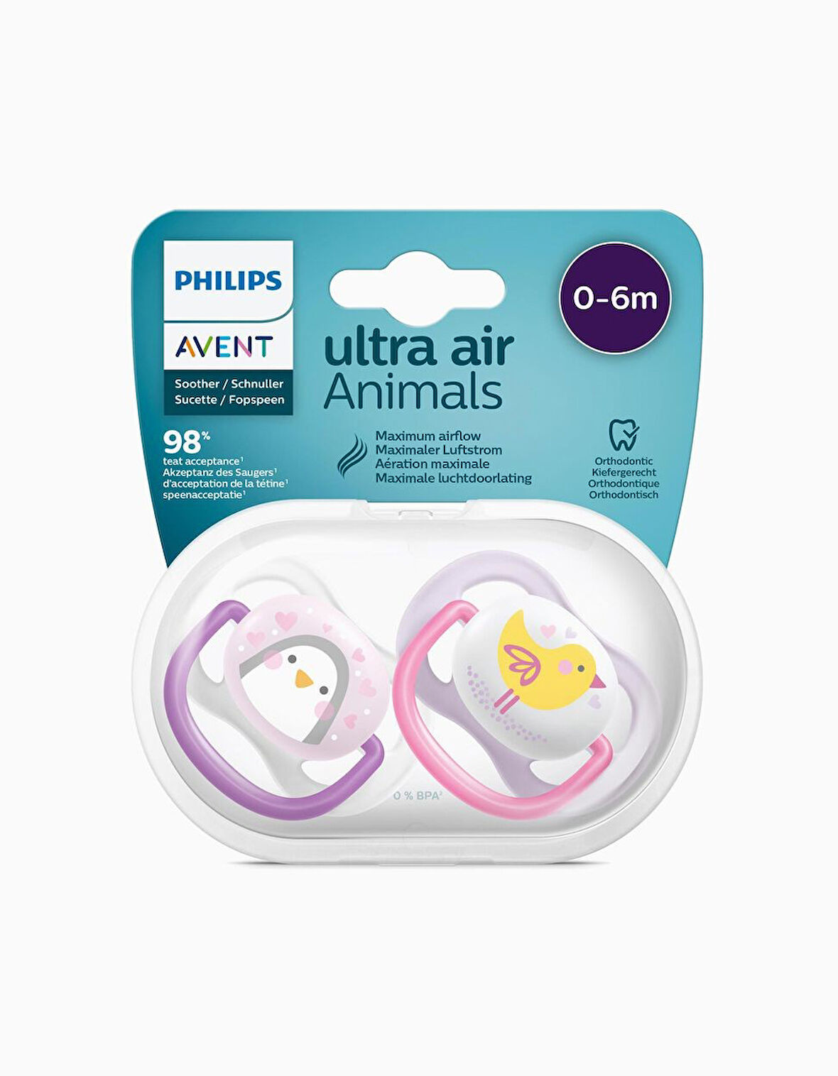 Avent Air Animals 2Li Emzik 0-6 Ay - Kız