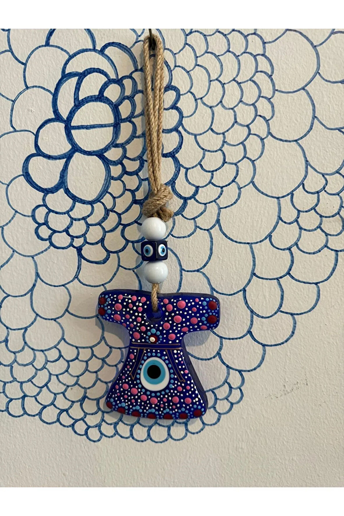 Dekoratif desenli kaftan cam nazarlık