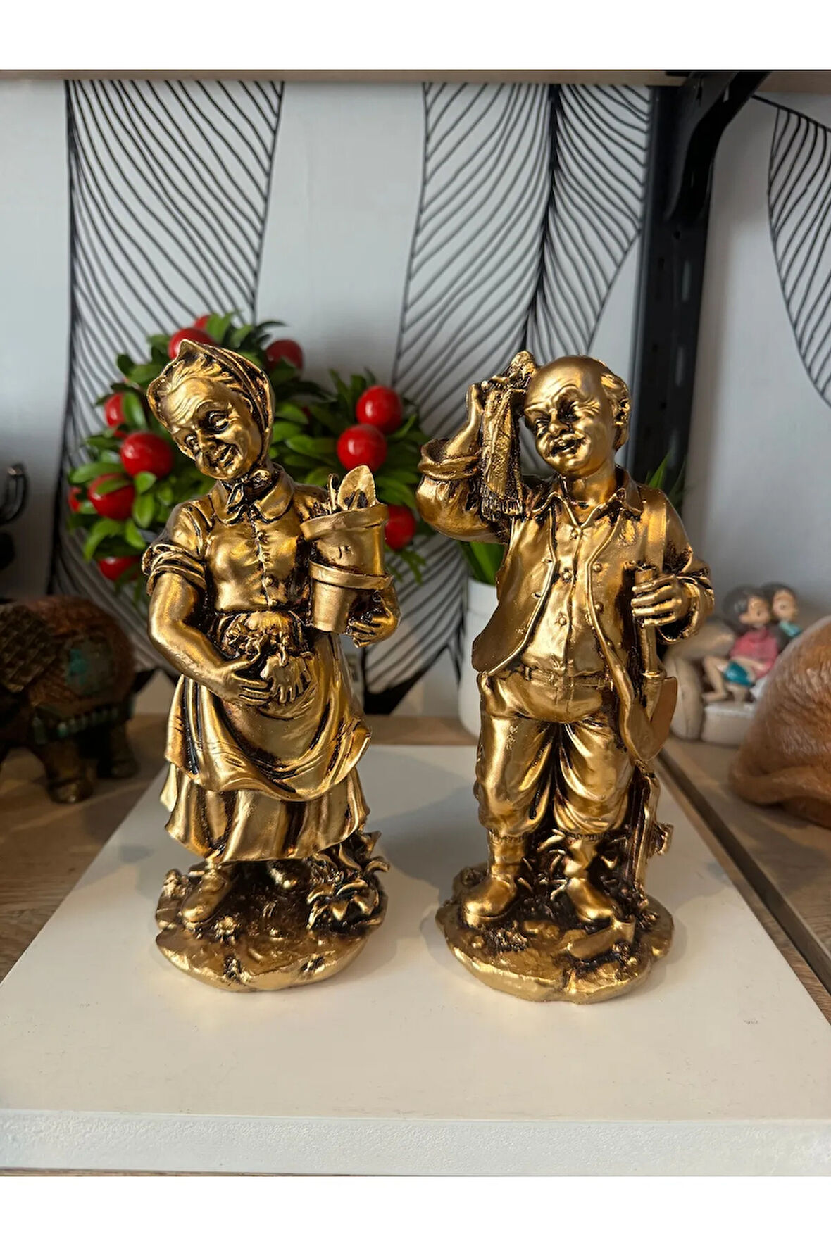 Dekoratif 2’li dede nine biblo polyester