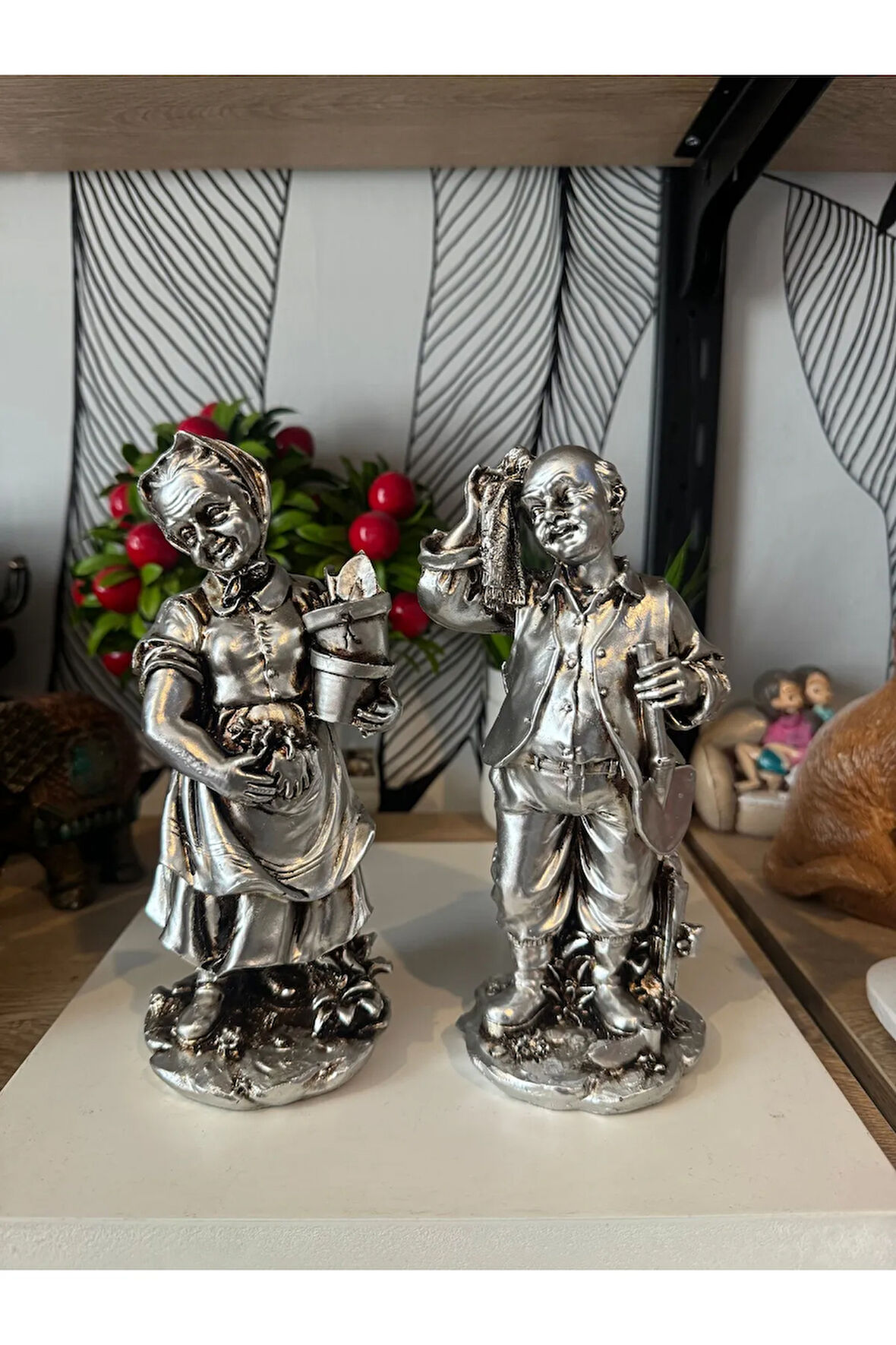 Dekoratif 2’li dede nine biblo polyester