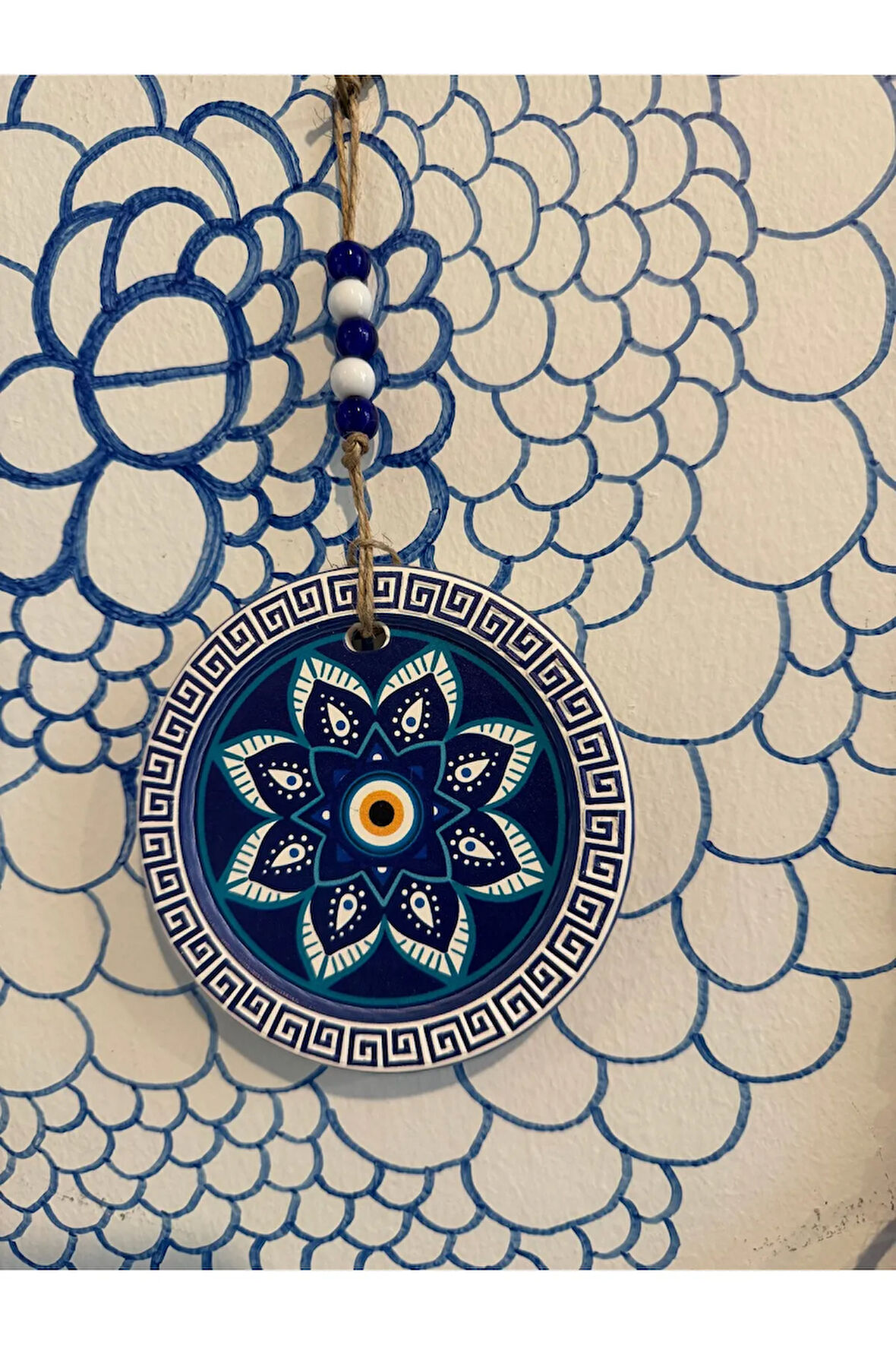 Dekoratif yuvarlak nazarlık polyester duvar dekoru
