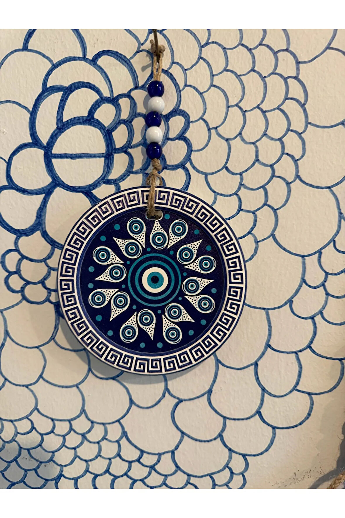 Dekoratif yuvarlak nazarlık polyester duvar dekoru