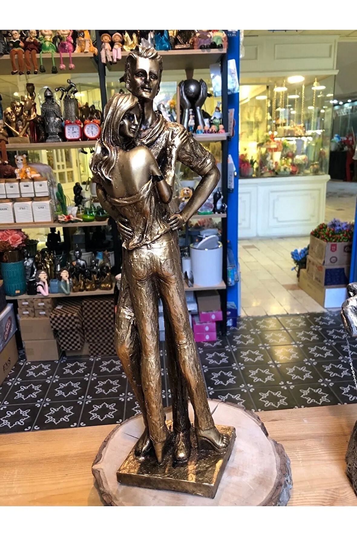 Dekoratif Sevgili Biblo Büyük Boy Polyester Gold