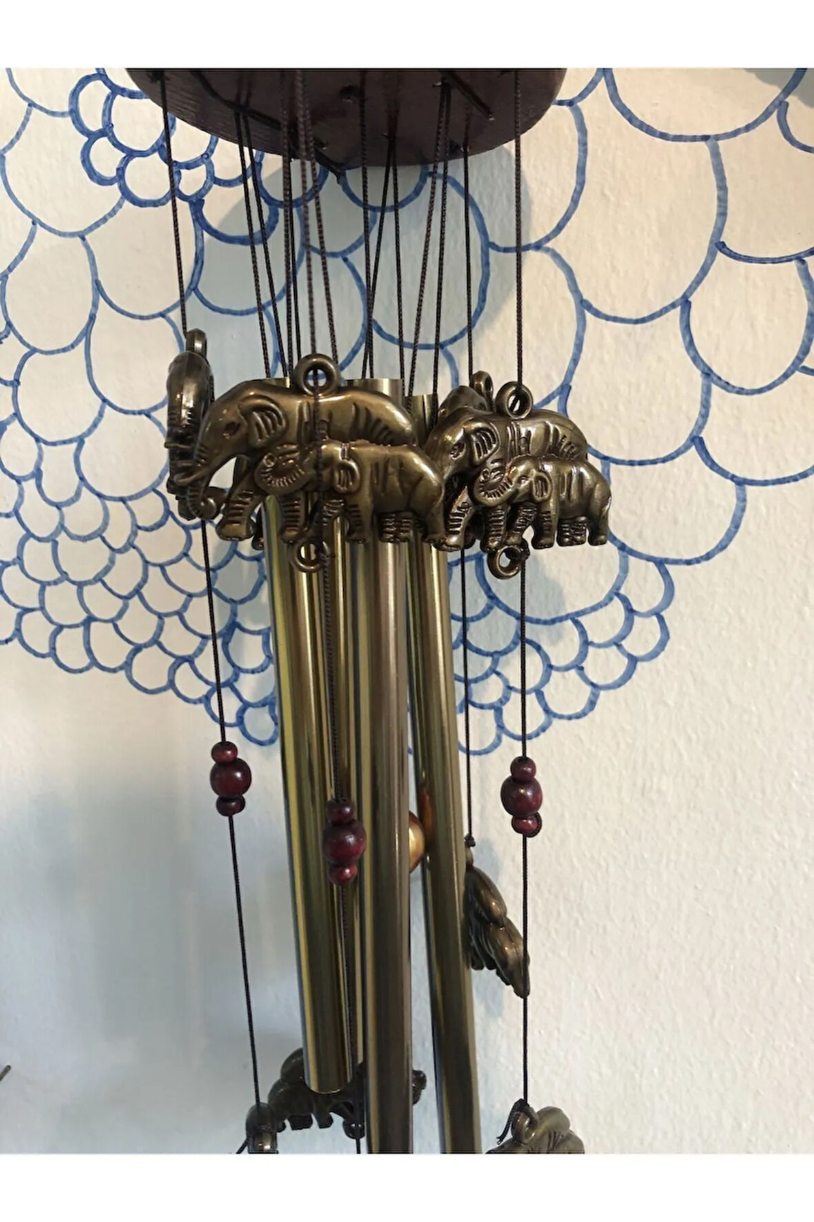 Dekoratif Askılı Metal Bereket Fil Rüzgar Çanı Özel Tasarım
