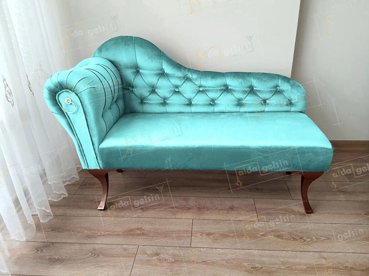  Dekoratif Bihter Koltuk Josefin Puf 110 cm Ceviz Ayak
