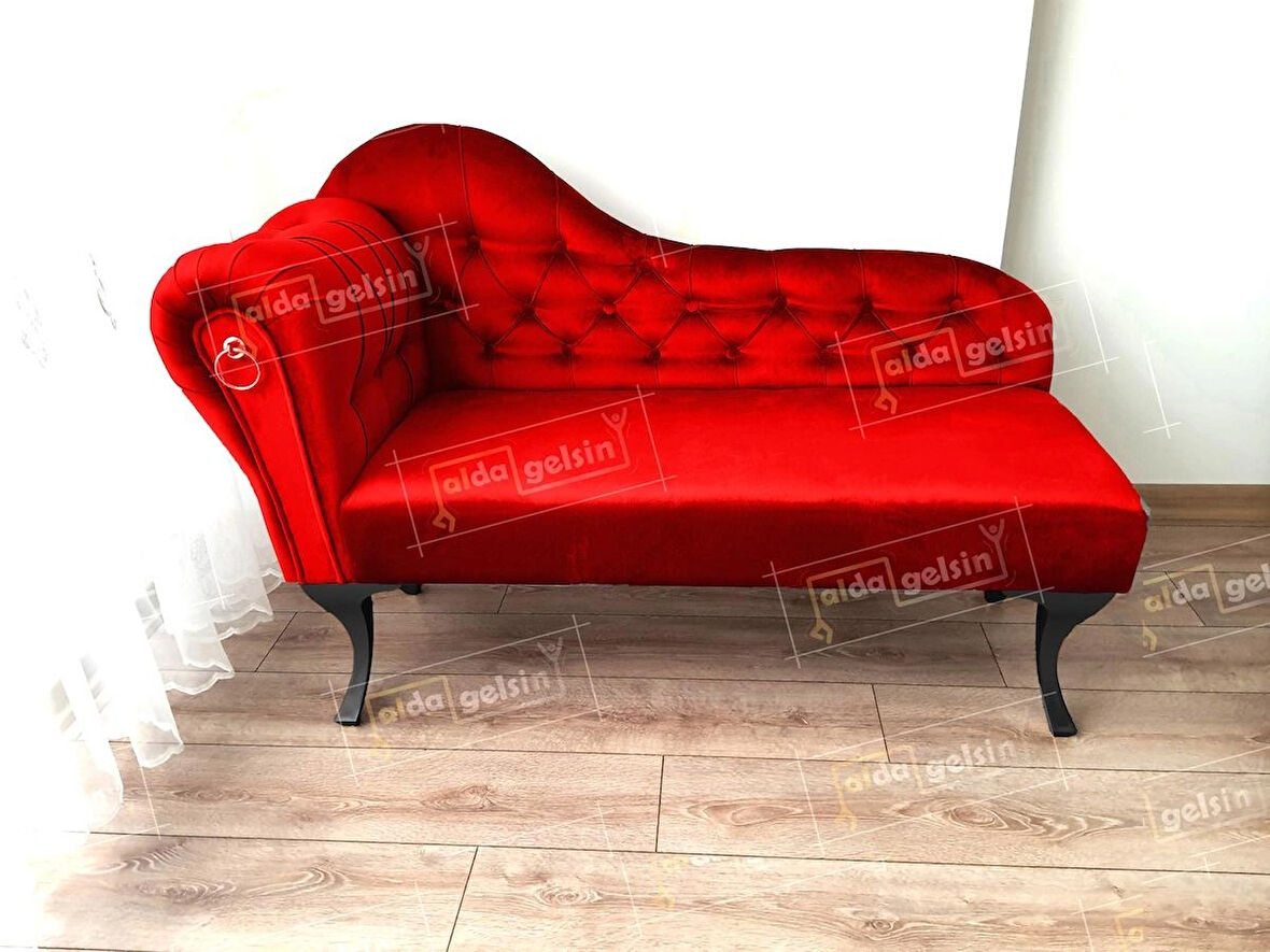 Dekoratif Bihter Koltuk Josefin Puf 120 cm Siyah Ayak