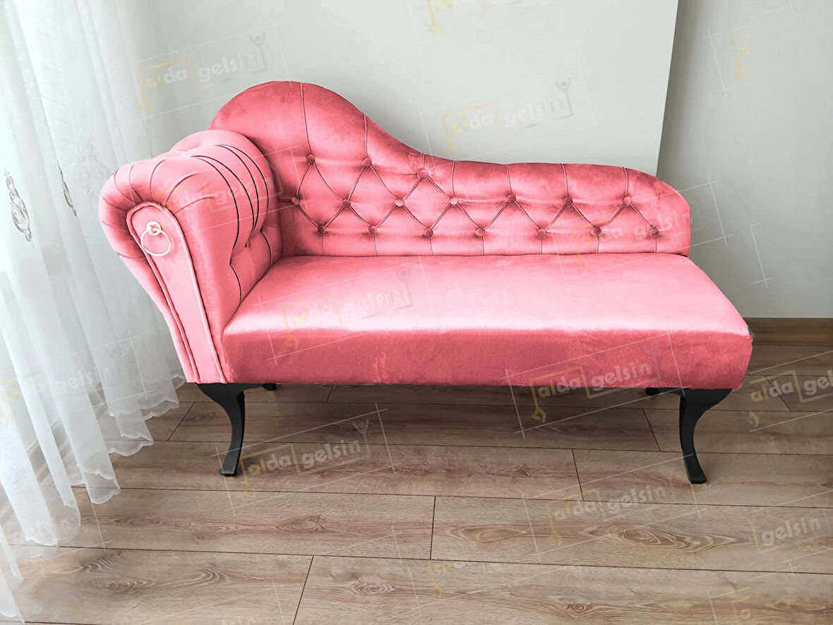 Dekoratif Bihter Koltuk Josefin Puf 120 cm Siyah Ayak