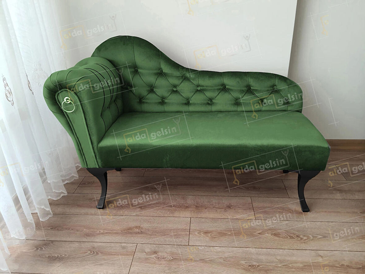 Dekoratif Bihter Koltuk Josefin Puf 130 cm Siyah Ayak