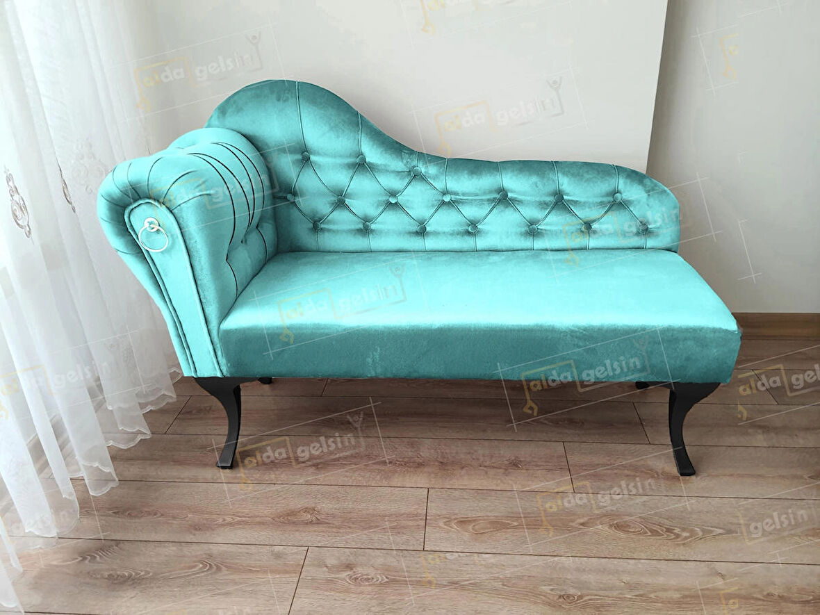 Dekoratif Bihter Koltuk Josefin Puf 130 cm Siyah Ayak