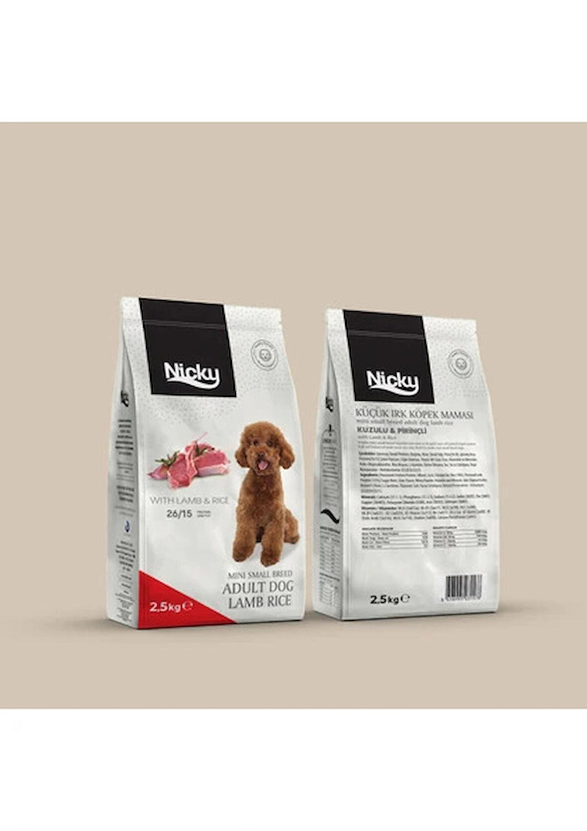 Nicky Kuzulu-Pirinçli Küçük Irk Yetişkin Köpek Maması 2,5 kg