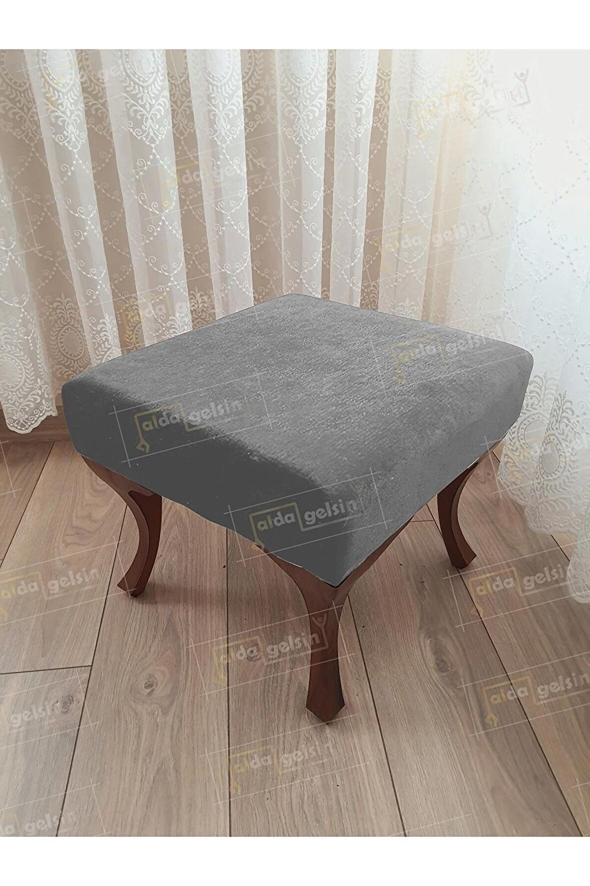 Ayak Ucu Kapı Önü Antre Düz Bench Puf Ceviz Ayak