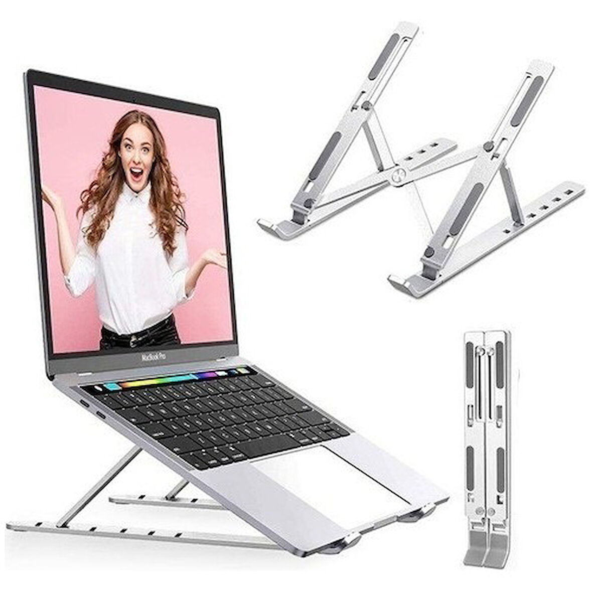 Mi7a Alüminyum Ayarlı Laptop Macbook Notebook Yükseltici Tutucu Stand