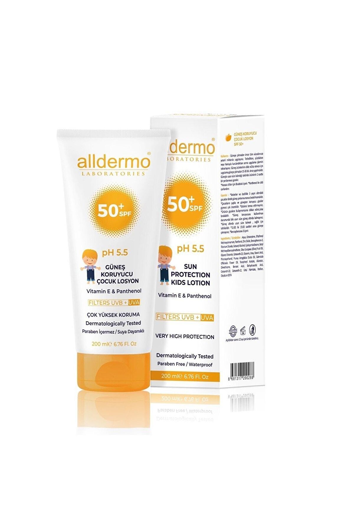 Alldermo SPF 50+ Faktör Çocuk Güneş Koruyucu Losyon 200 ml