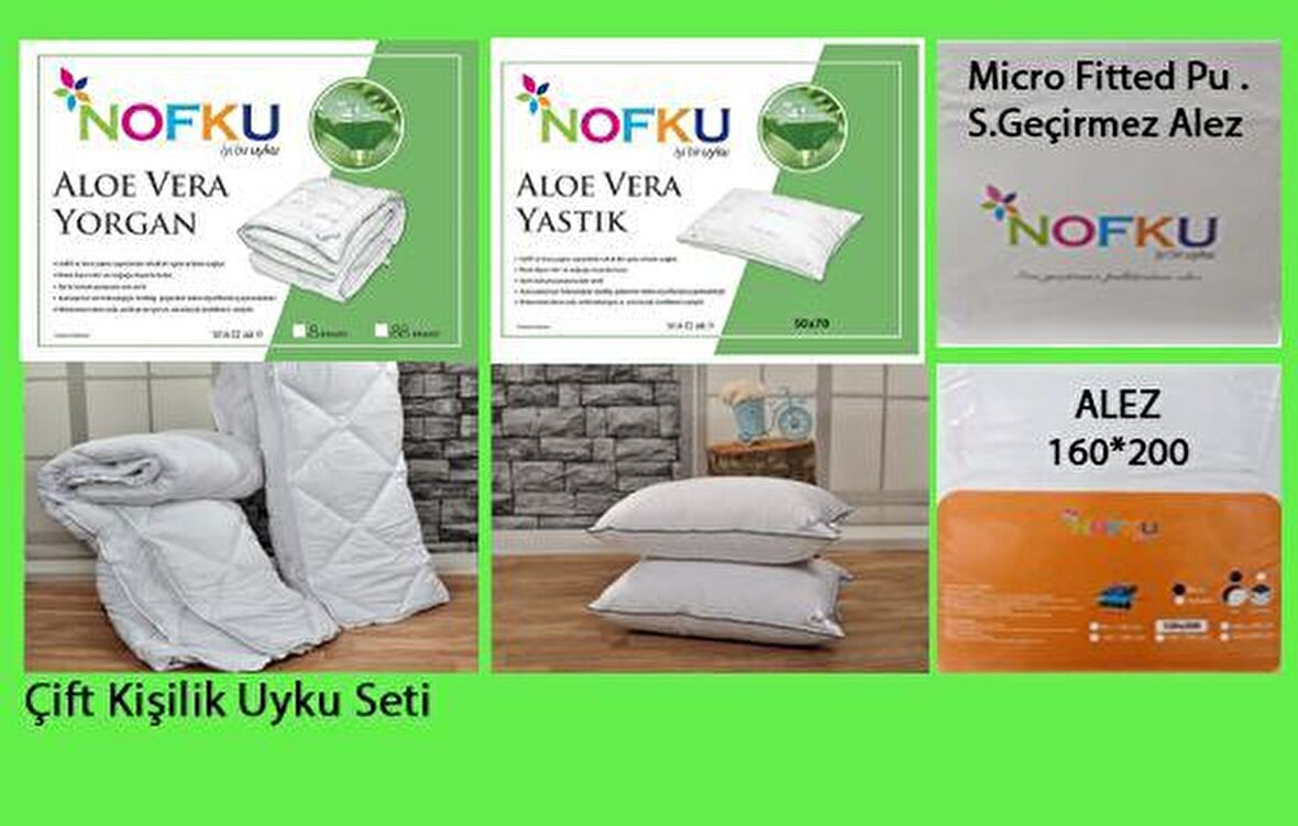 Nofku Çift Kişilik Aloe Vera Uyku Seti