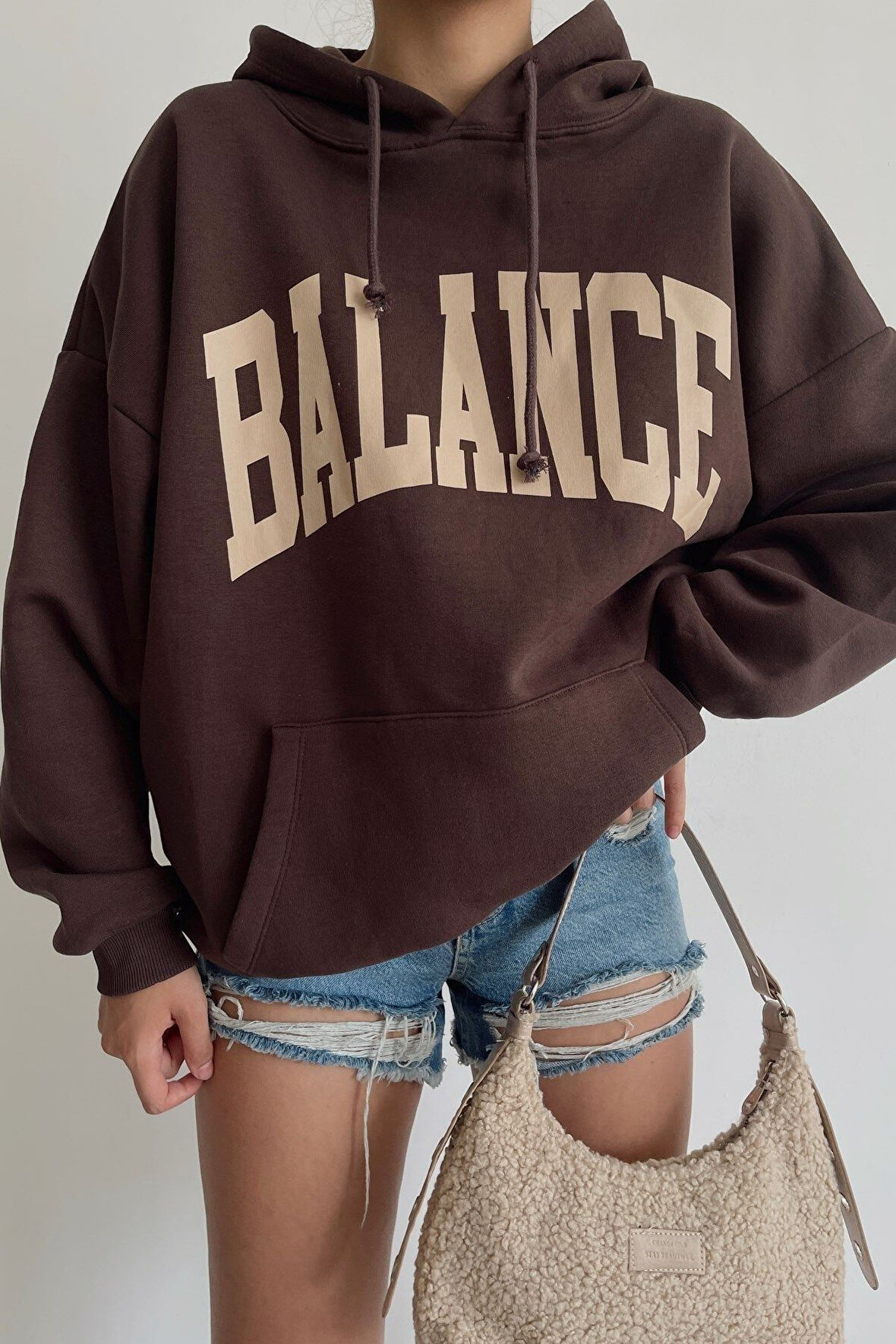 Kadın Kahverengi Balance Sweatshirt