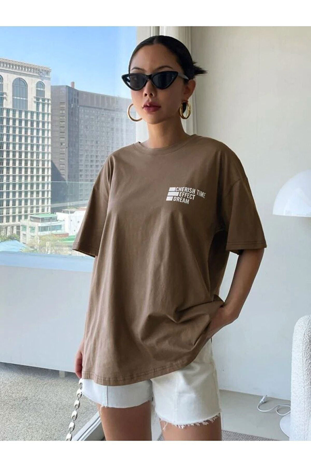 Unisex Effect Baskılı Oversize T-shirt