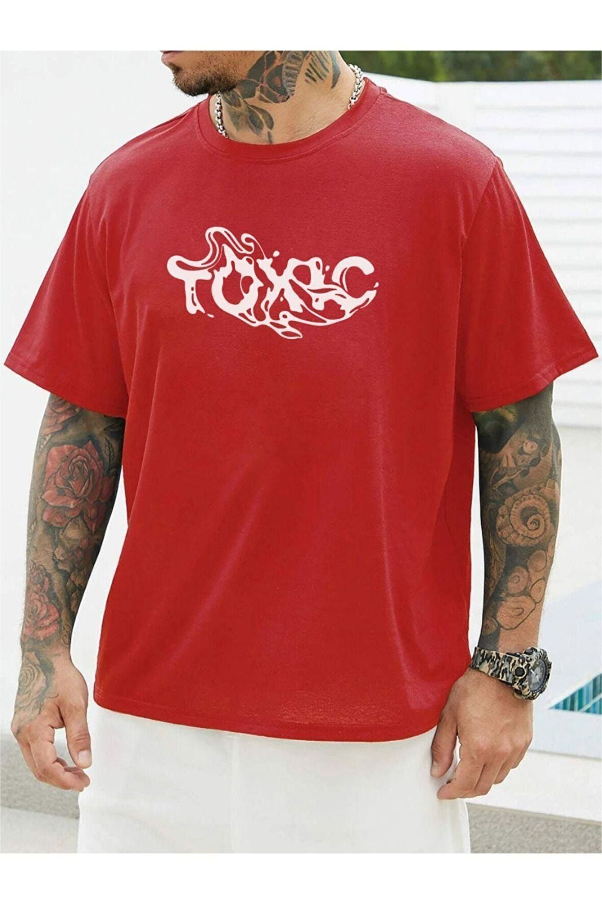 Unisex Toxic Baskılı Oversize T-shirt